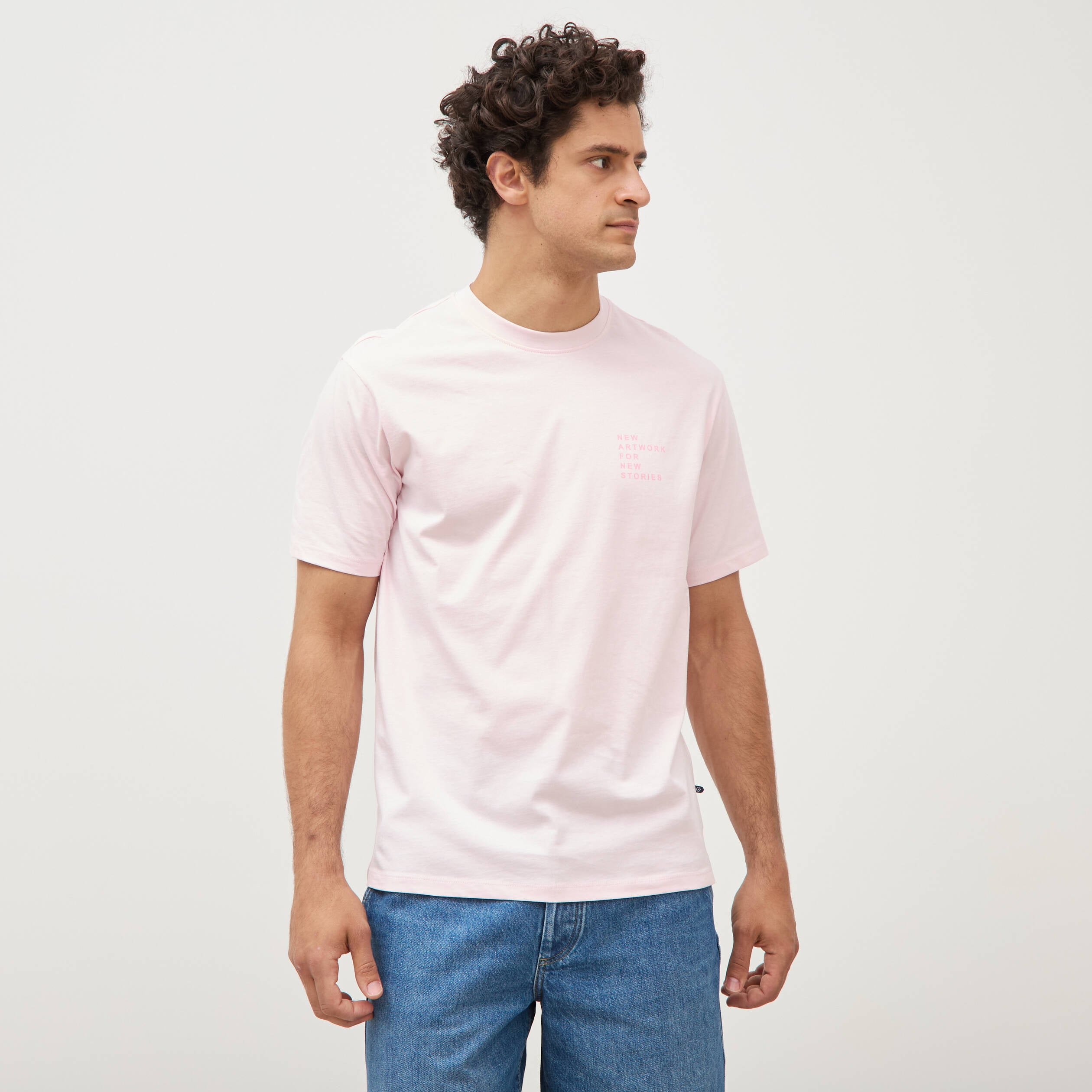 T-shirt en coton manches courtes rose homme
