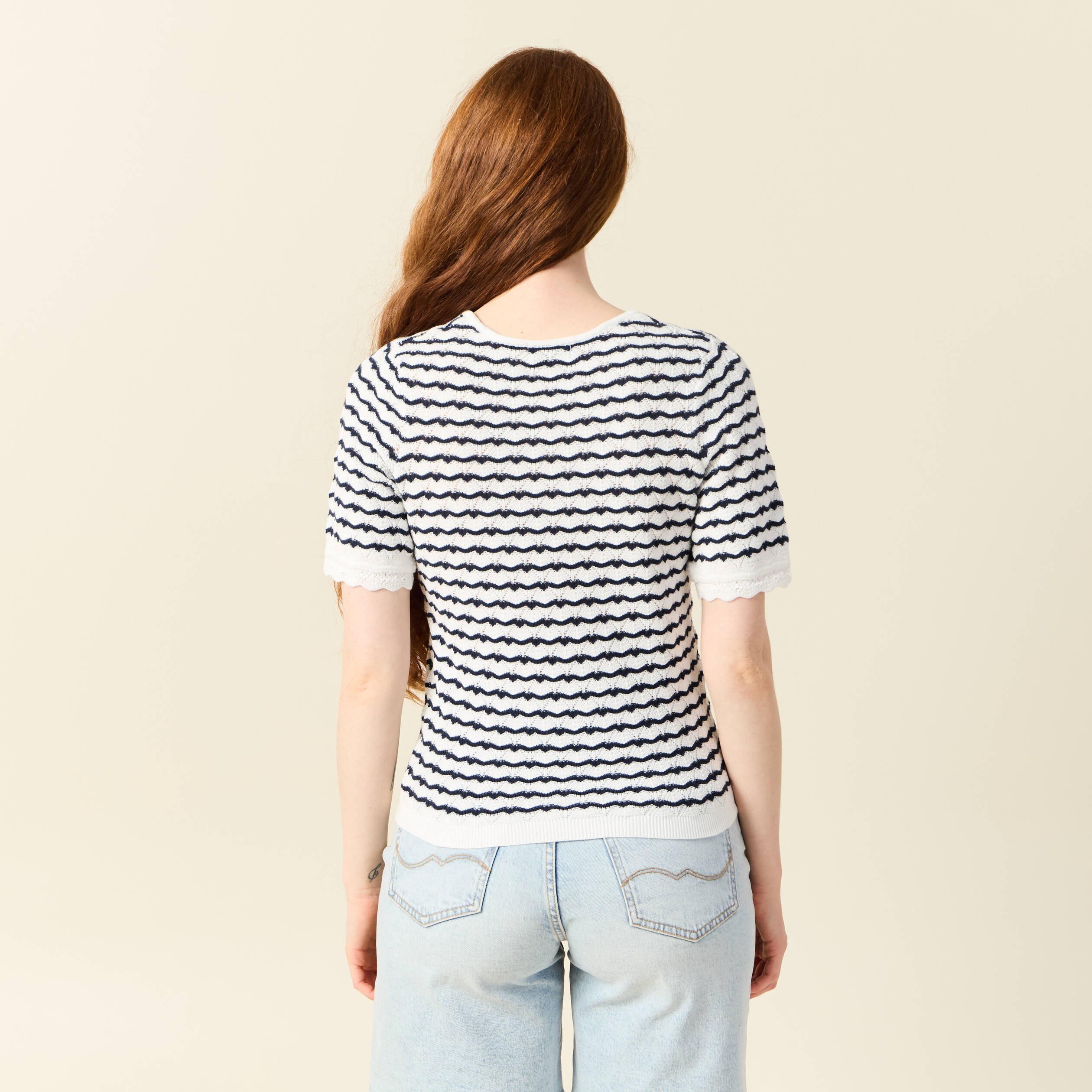 pull manches courtes bleu fonce femme Pull manches courtes bleu foncé femme
