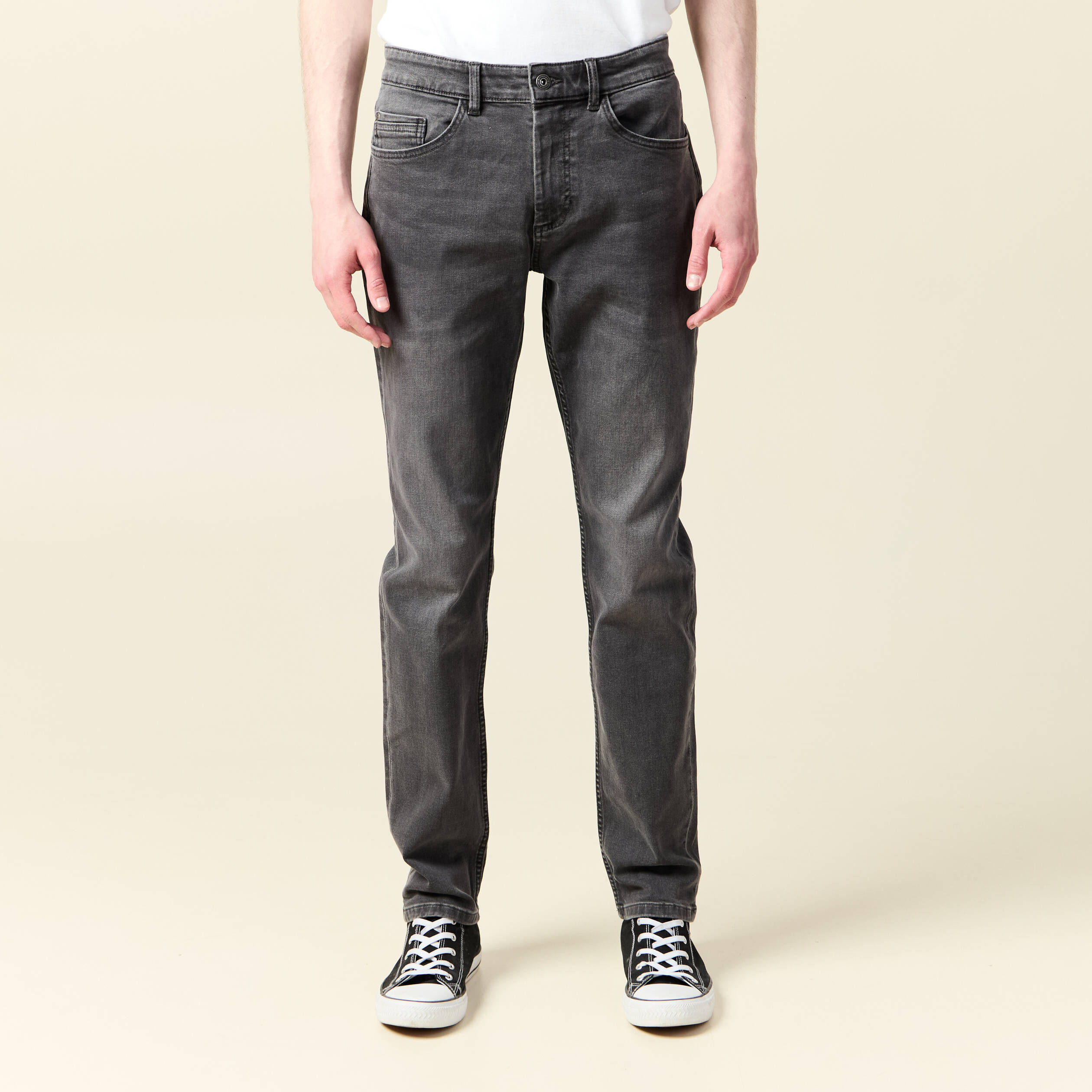 jeans slim 5 poches denim gris homme Jeans slim 5 poches denim gris homme