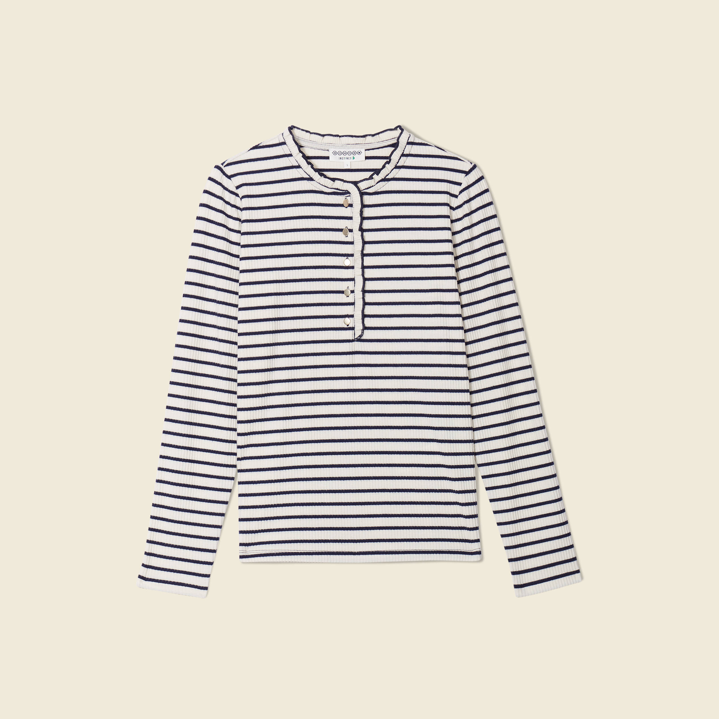 T-shirt manches longues ecru femme