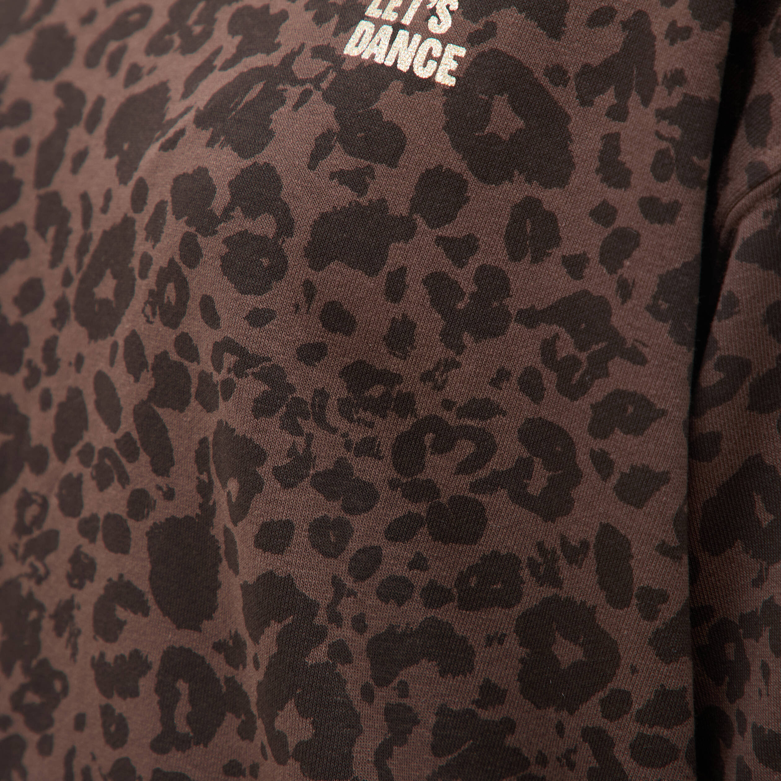 Sweat col rond manches longues marron chocolat femme