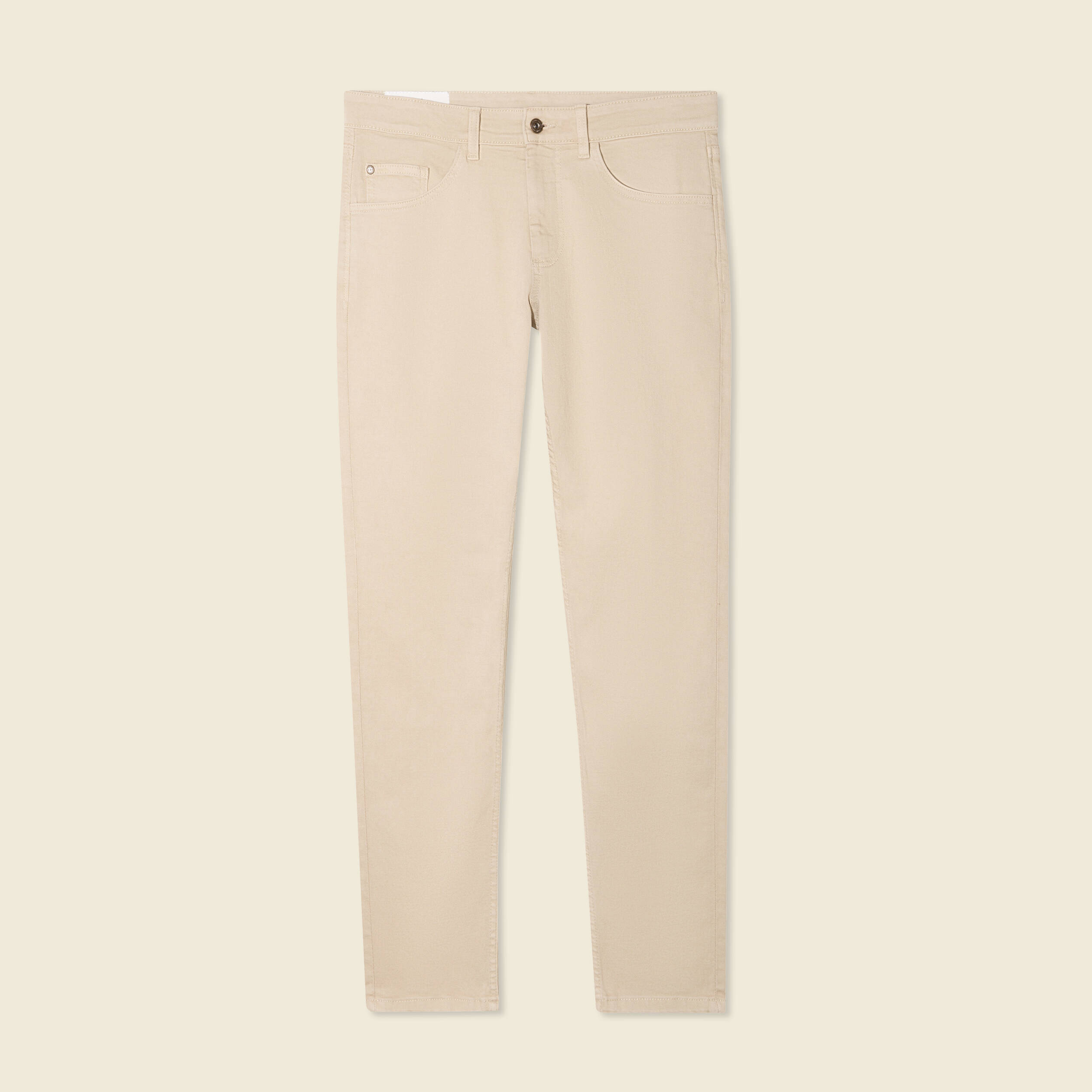 jeans slim 5 poches denim beige homme Jeans slim 5 poches denim beige homme