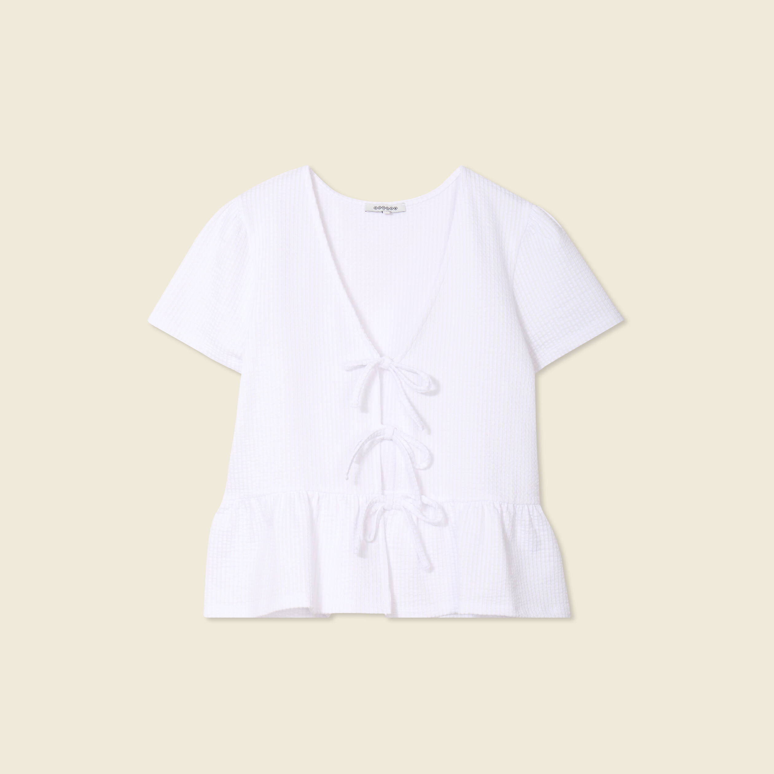 Blouse manches courtes blanc femme