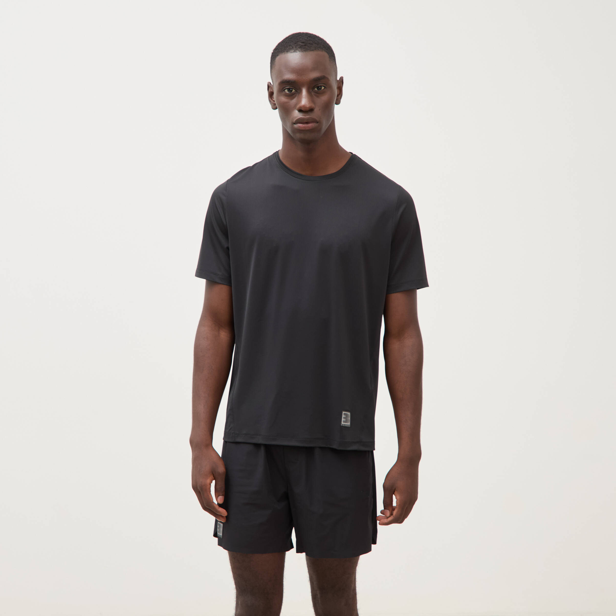 T-shirt col rond manches courtes noir homme