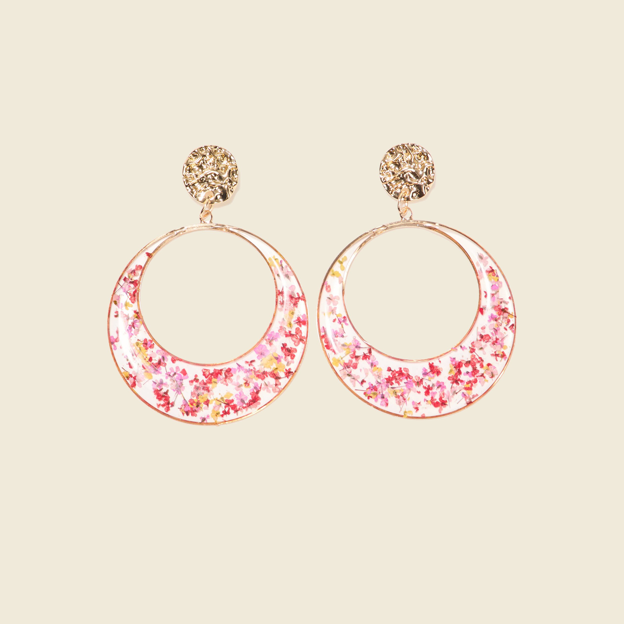 boucles doreilles pendantes rose femme Boucles d'oreilles pendantes rose femme