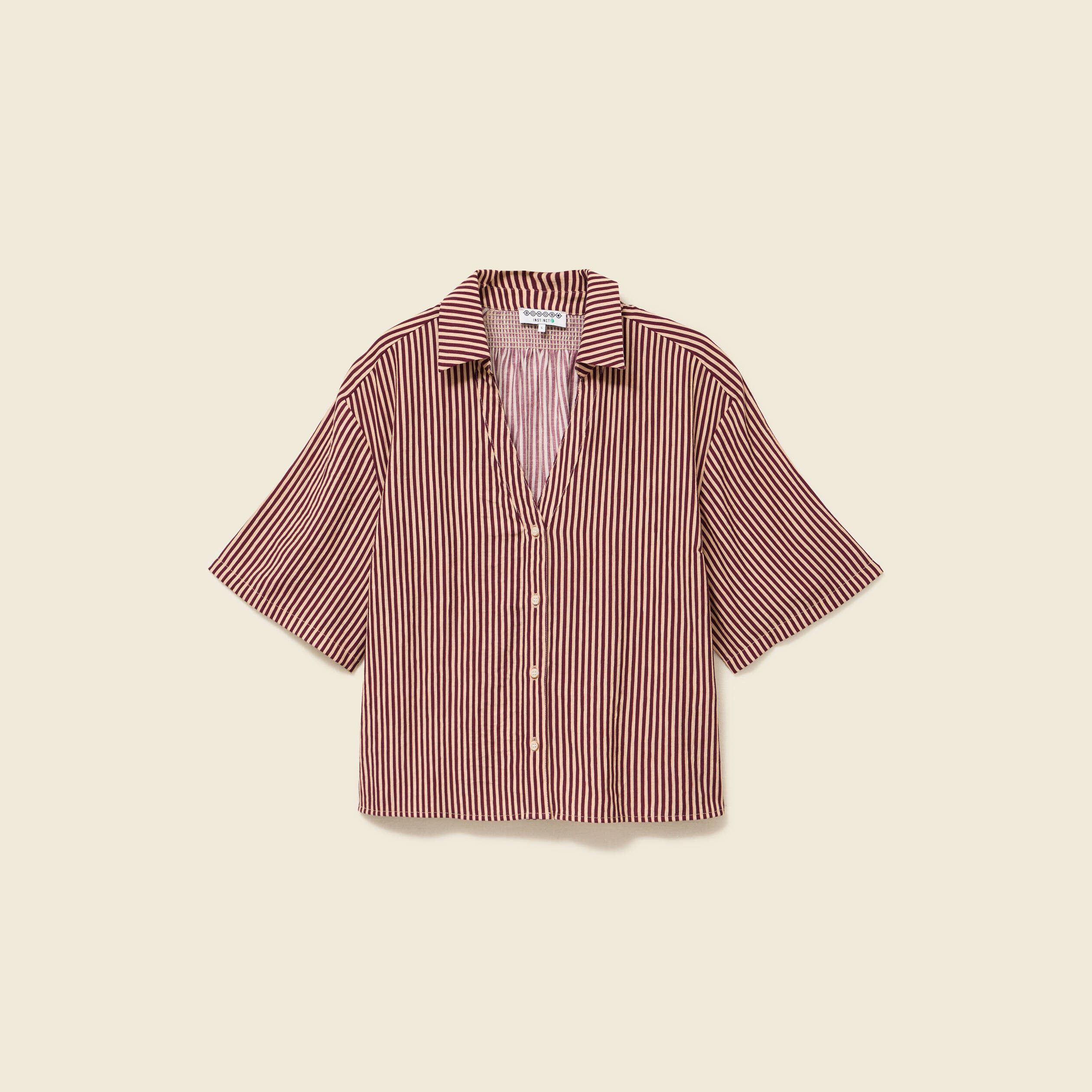 Blouse manches courtes fluide violet femme
