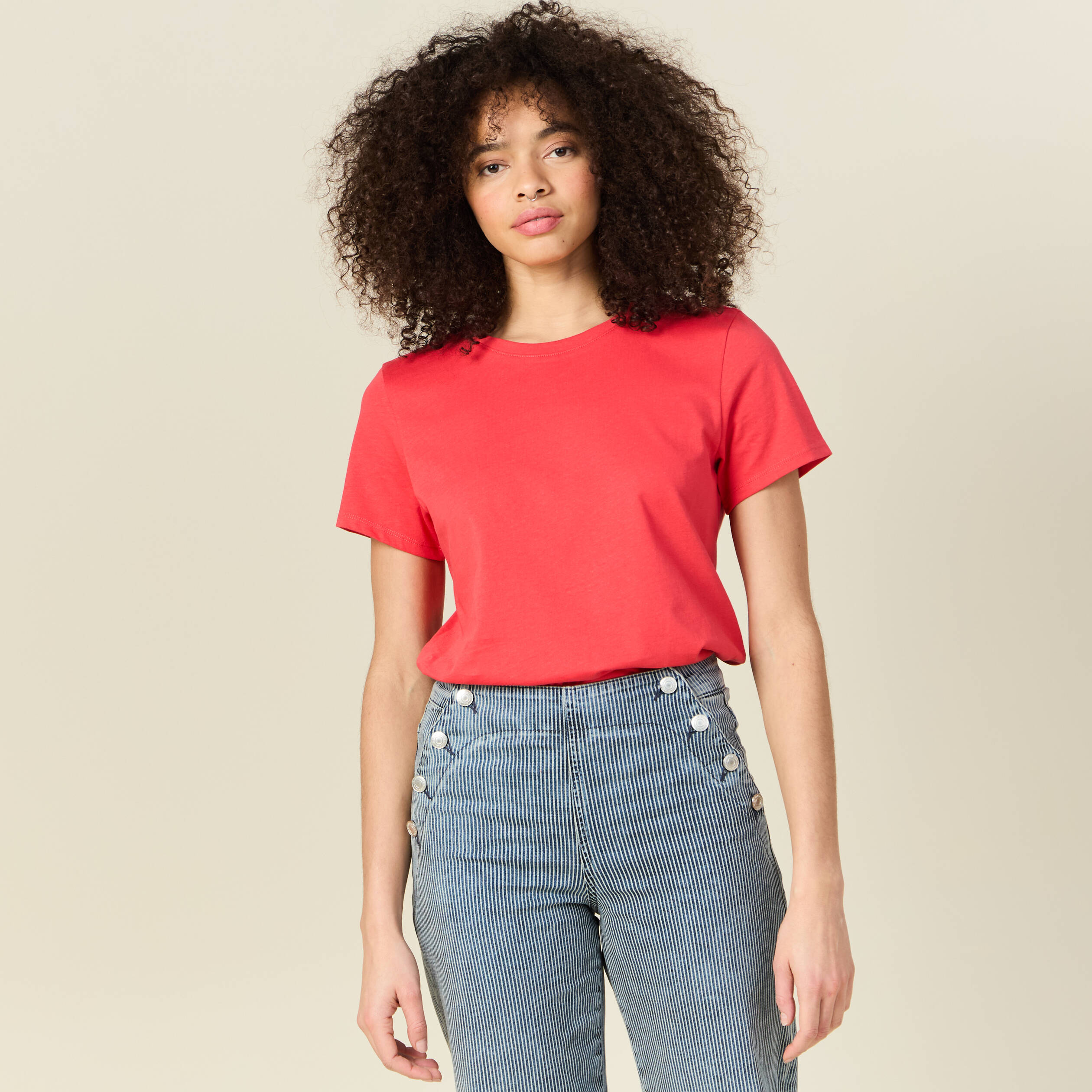 t shirt manches courtes rouge femme T-shirt manches courtes rouge femme