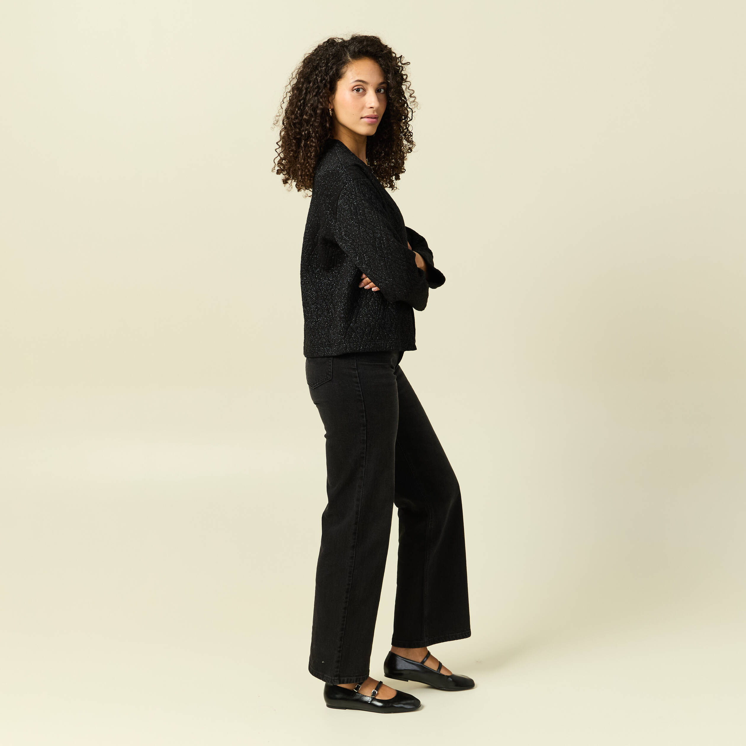 Veste manches longues noir femme