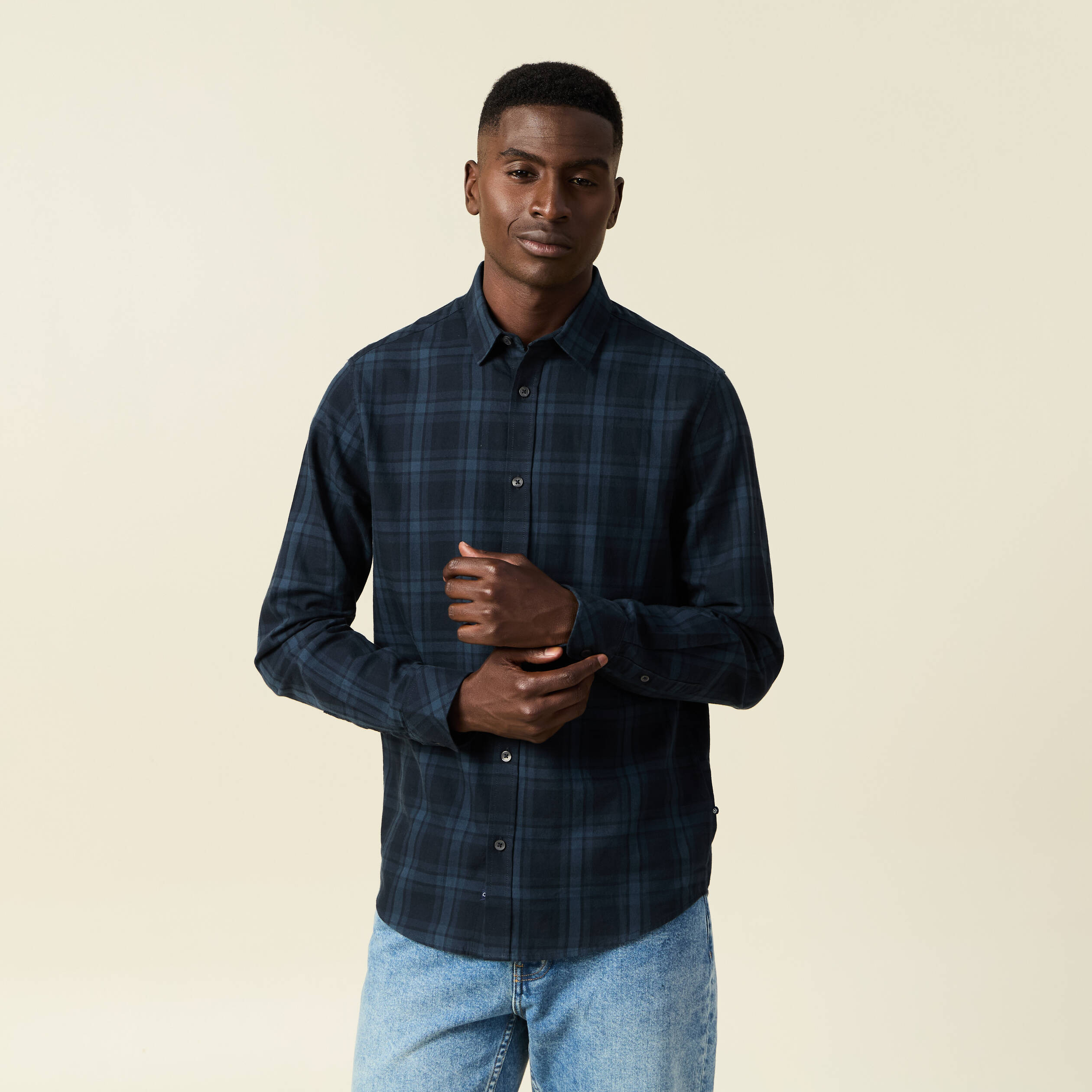 chemise manches longues bleu marine homme Chemise manches longues bleu marine homme