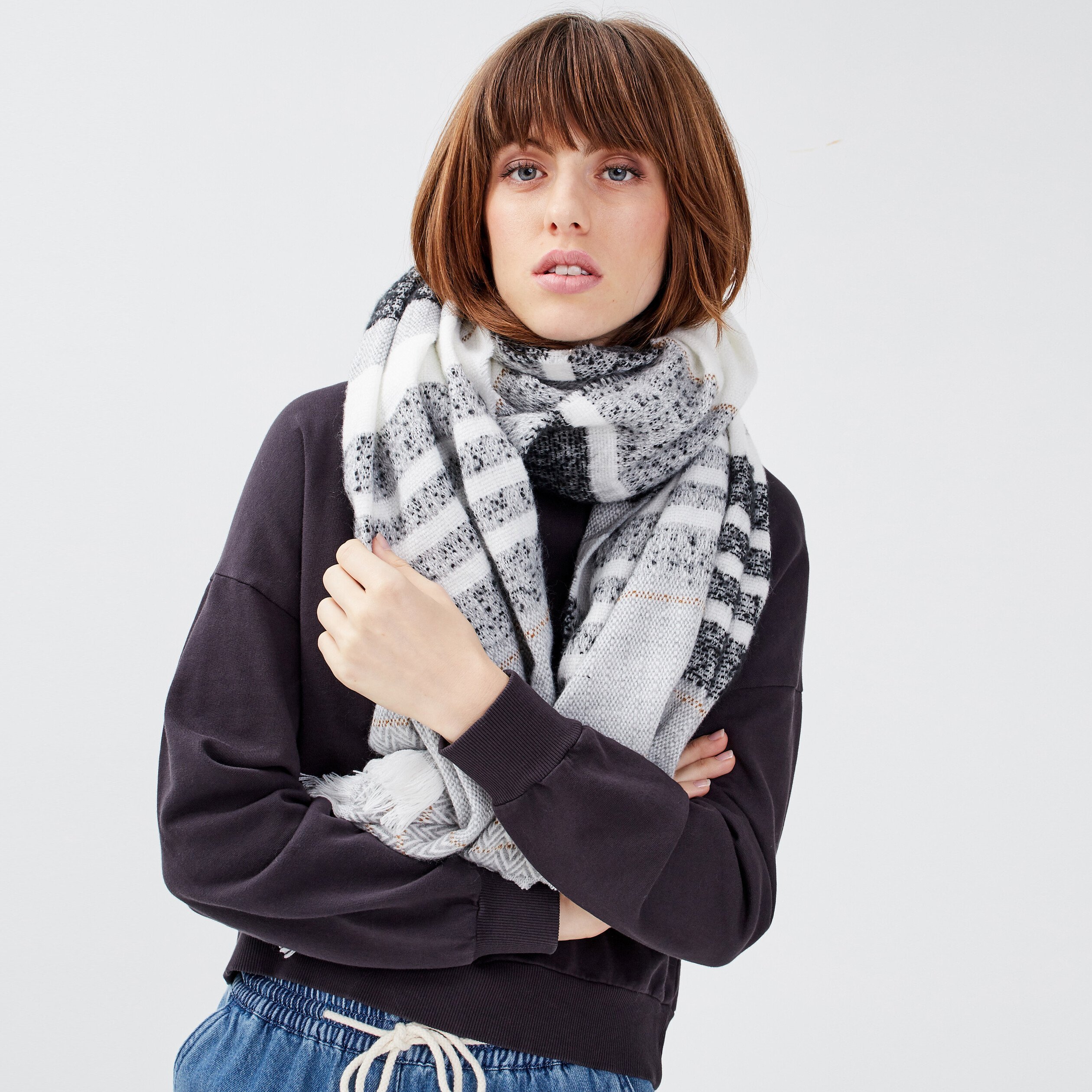 echarpe eco responsable ecru femme Écharpe éco-responsable ecru femme