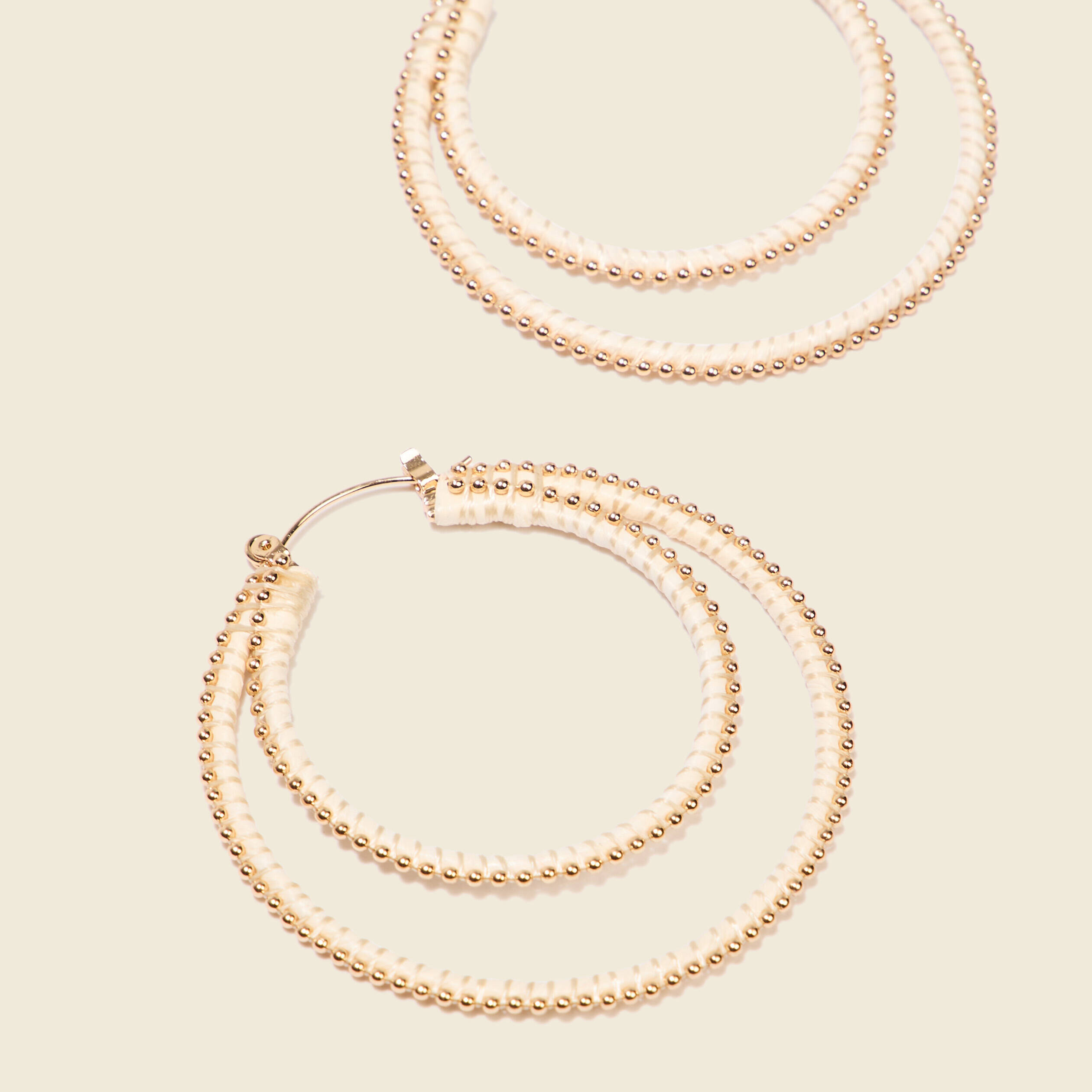 boucles doreilles creoles ecru femme Boucles d'oreilles créoles ecru femme