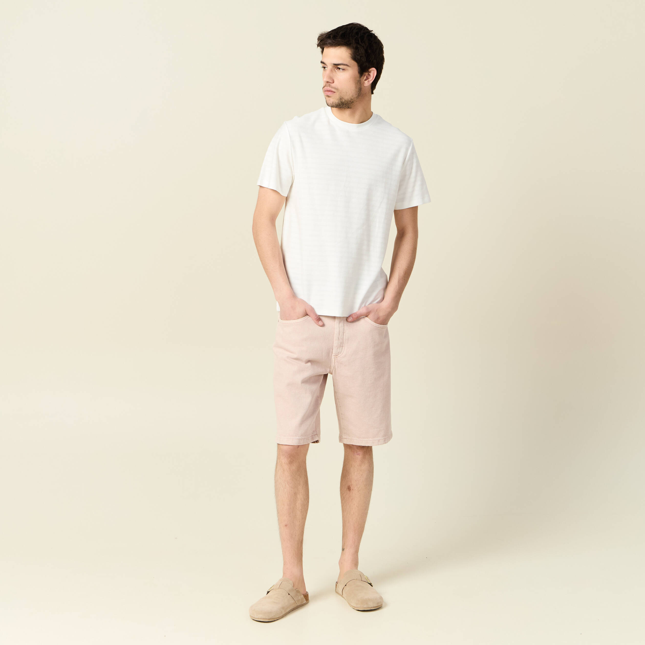 t shirt manches courtes ecru homme T-shirt manches courtes ecru homme