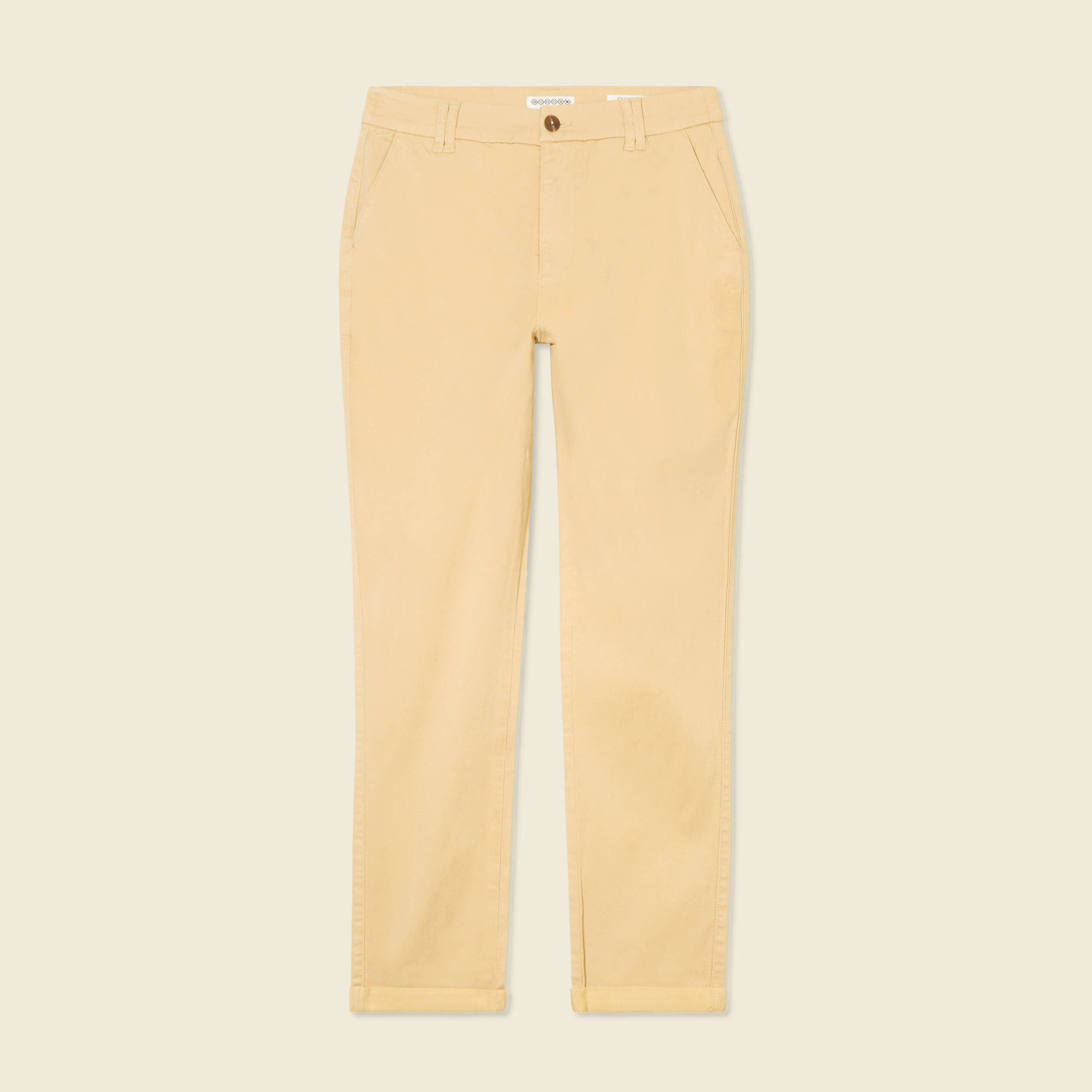 pantalon chino cigarette beige femme Pantalon chino cigarette beige femme
