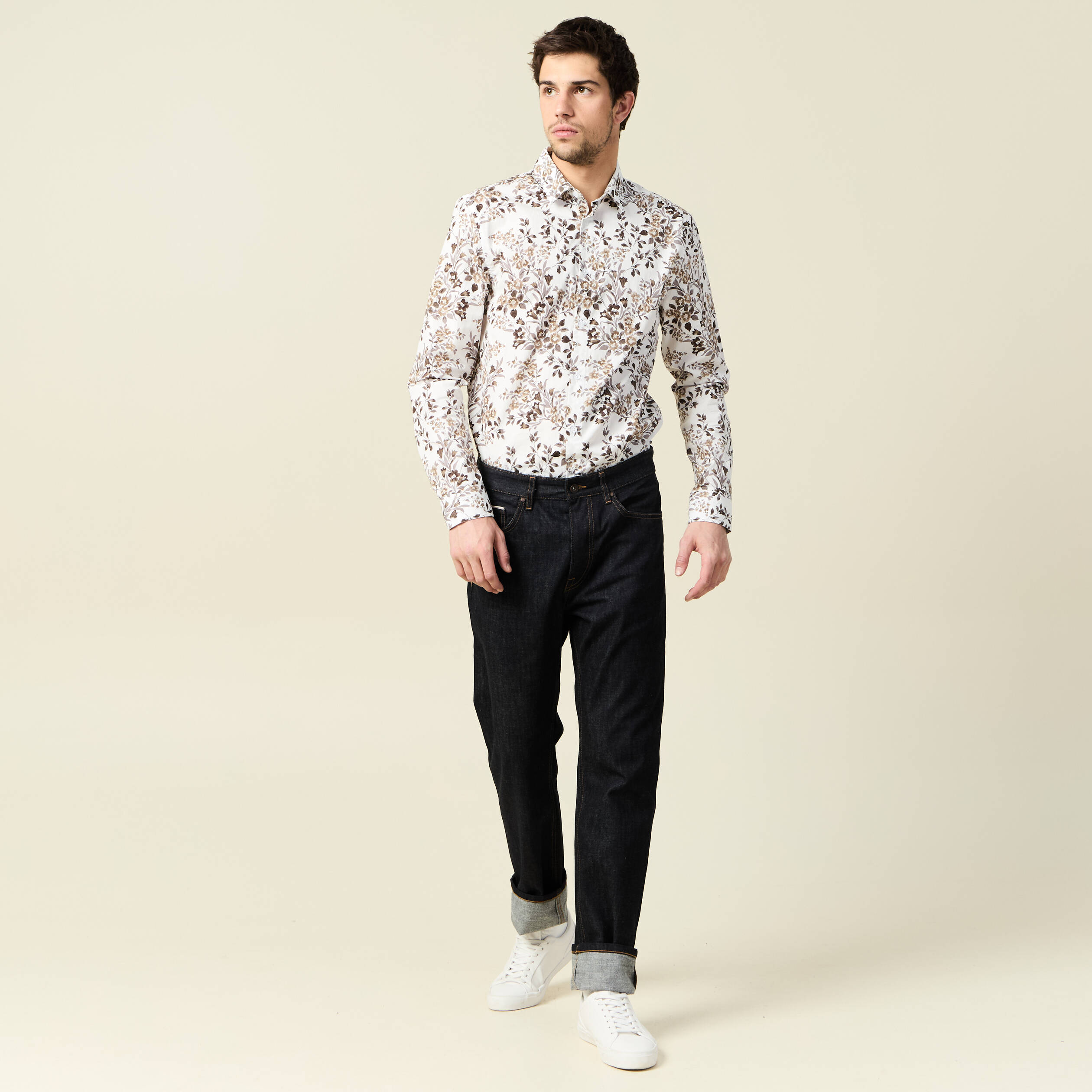 chemise a manches longues blanc homme Chemise à manches longues blanc homme