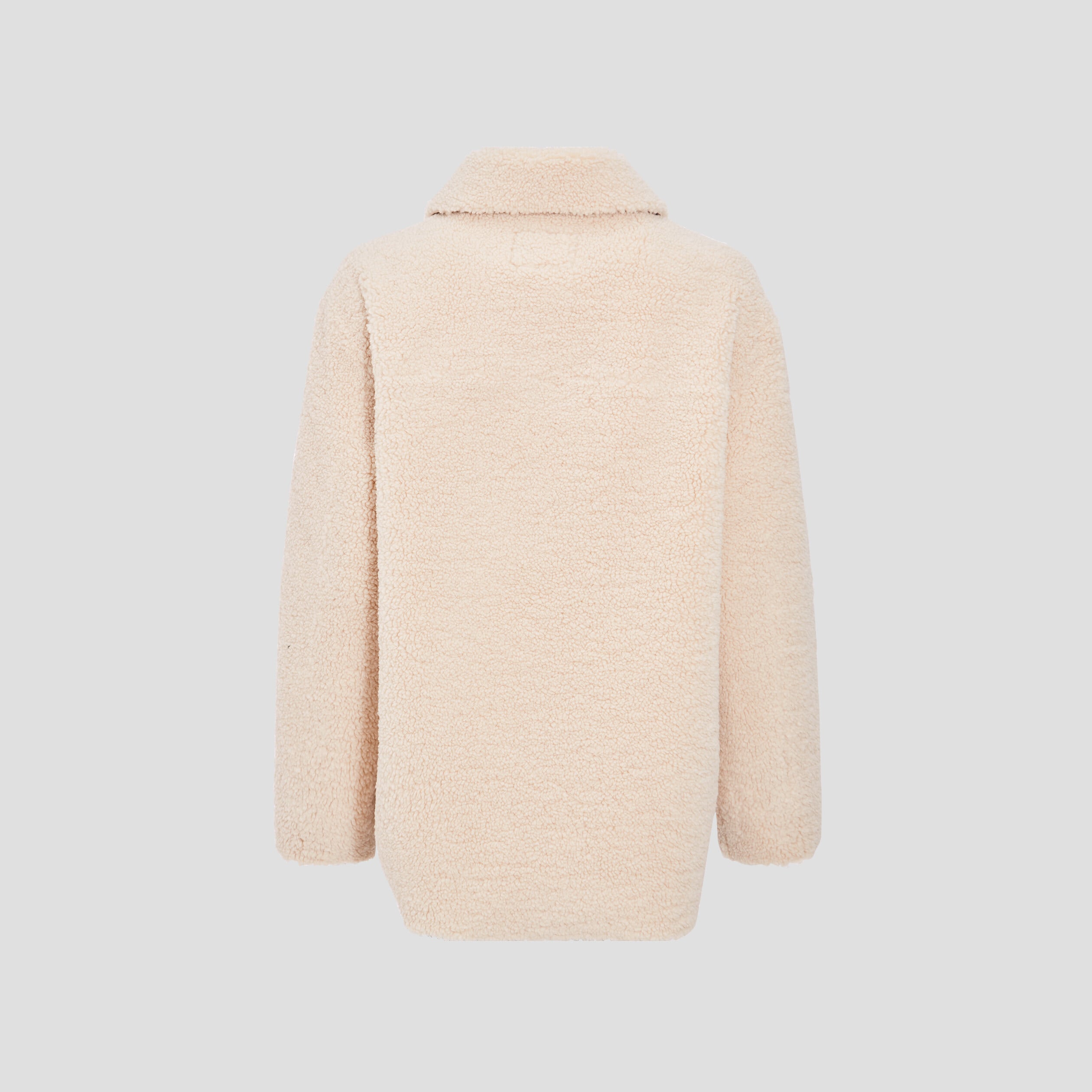 Manteau surchemise droit creme femme