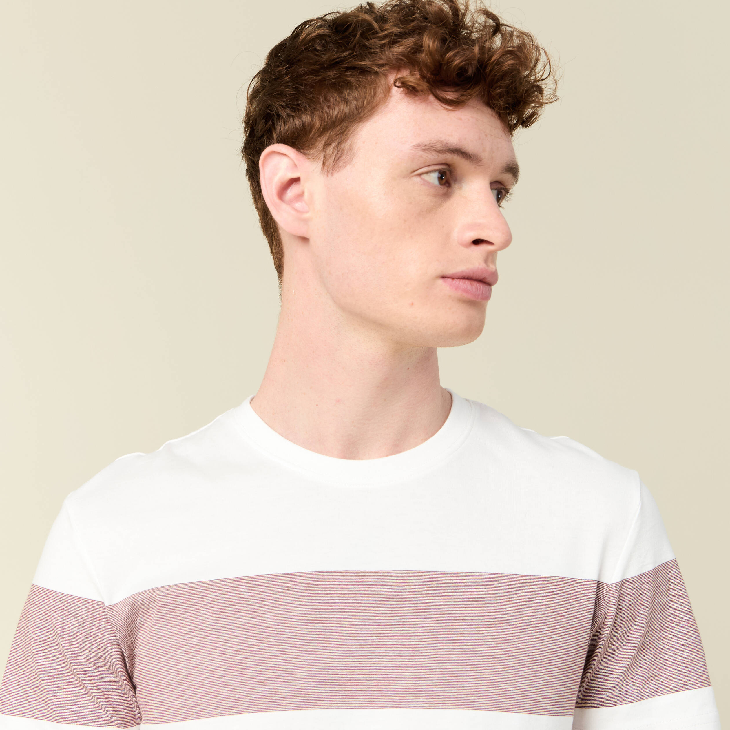 t shirt manches courtes marron cognac homme T-shirt manches courtes marron cognac homme