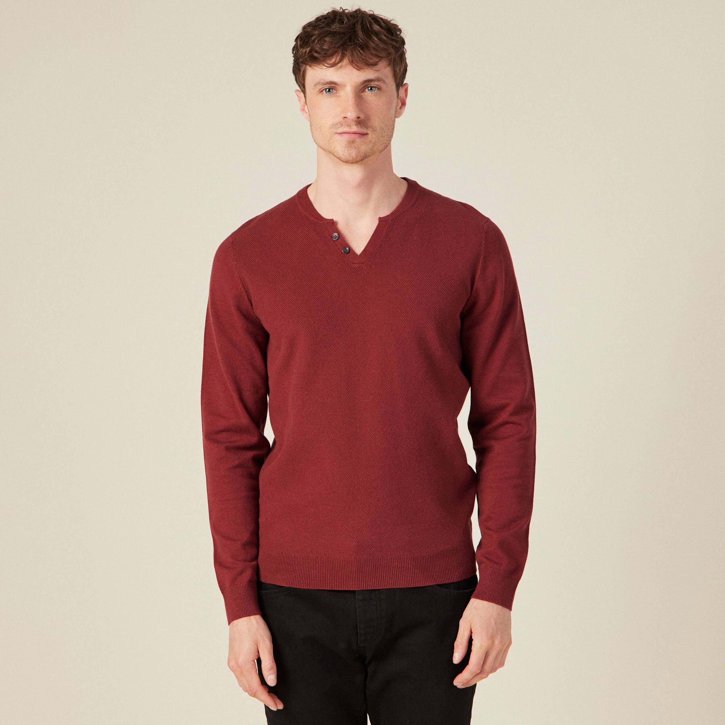 pull manches longues bordeaux homme Pull manches longues bordeaux homme