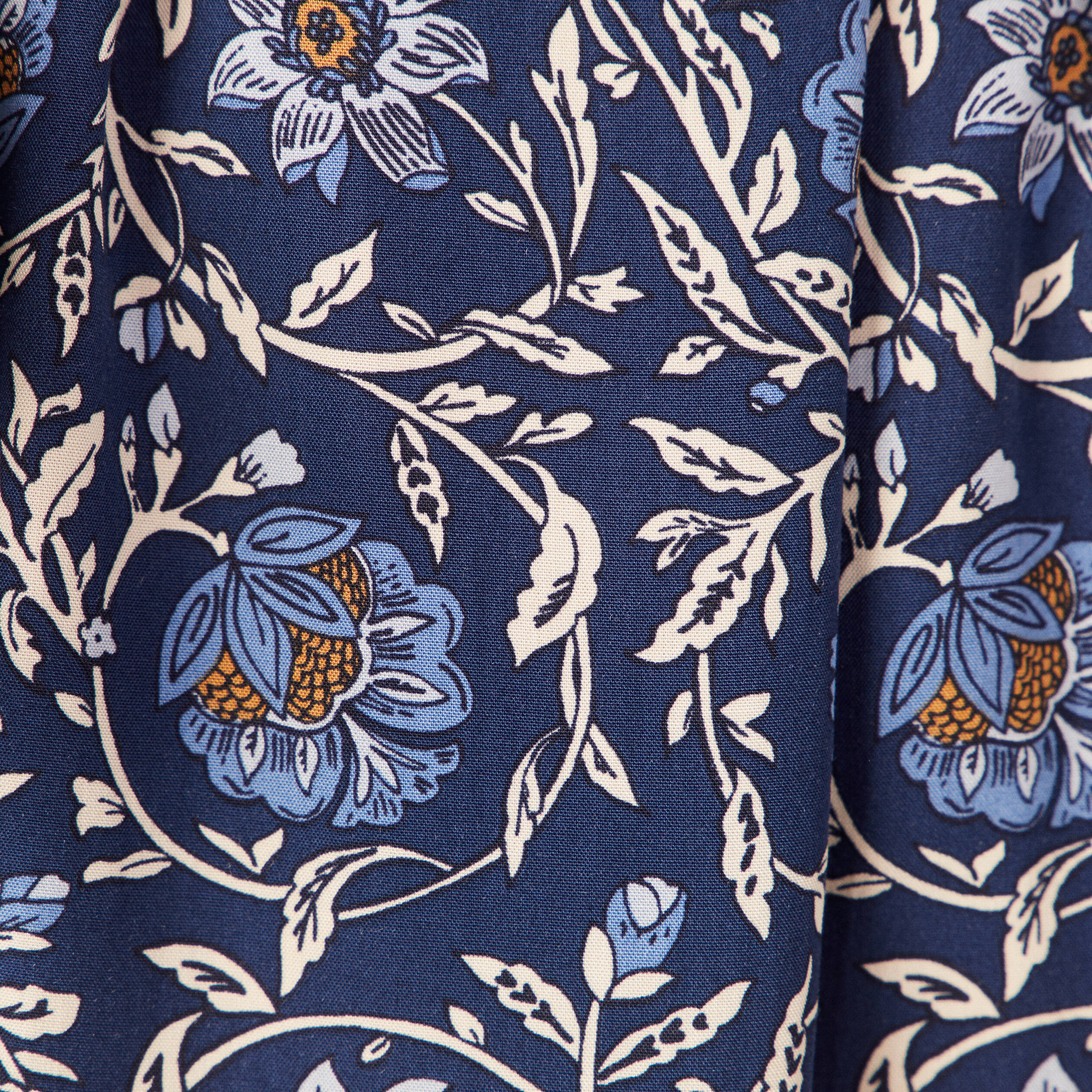 Robe longue droite manches longues bleu femme
