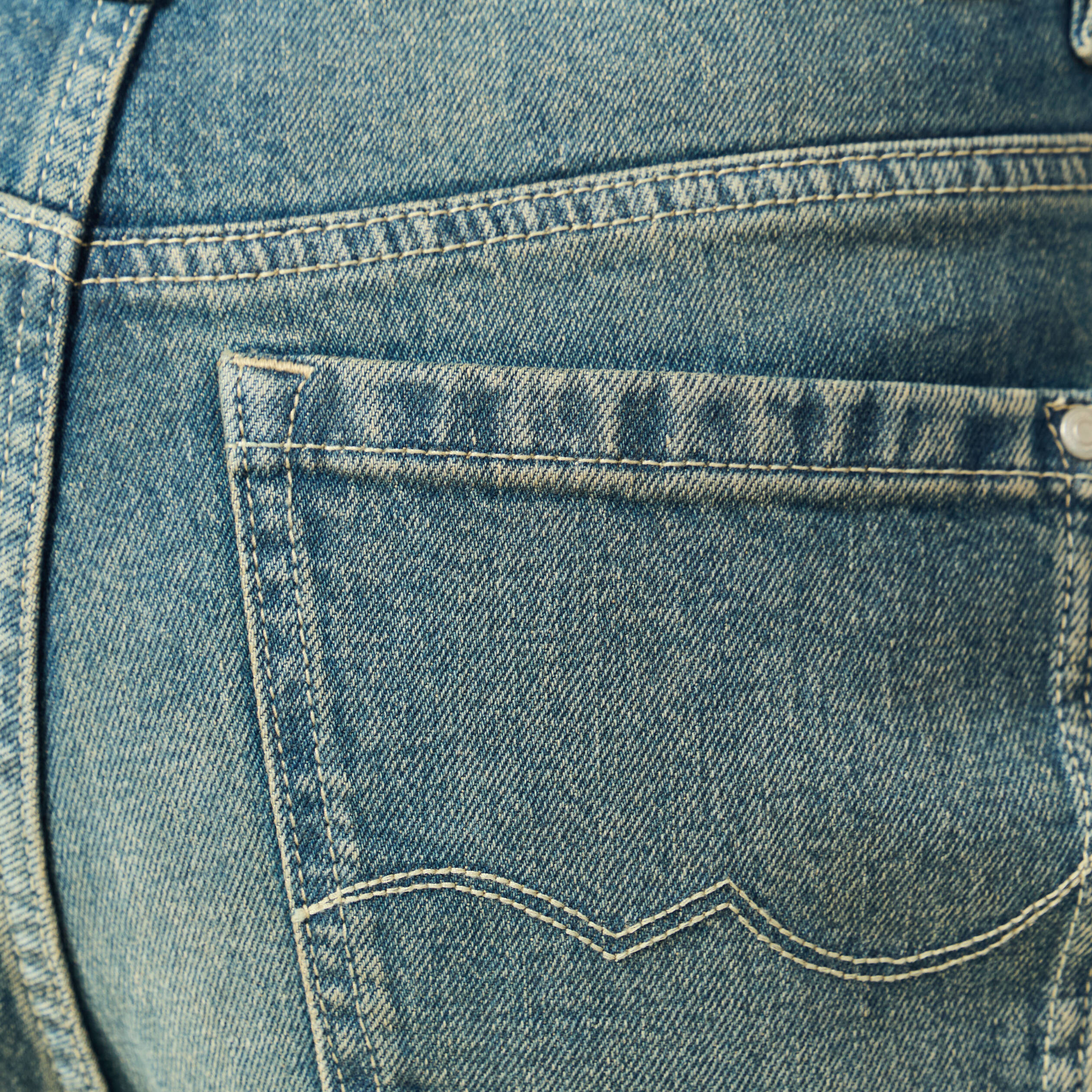 Jeans large taille haute bleu gris femme