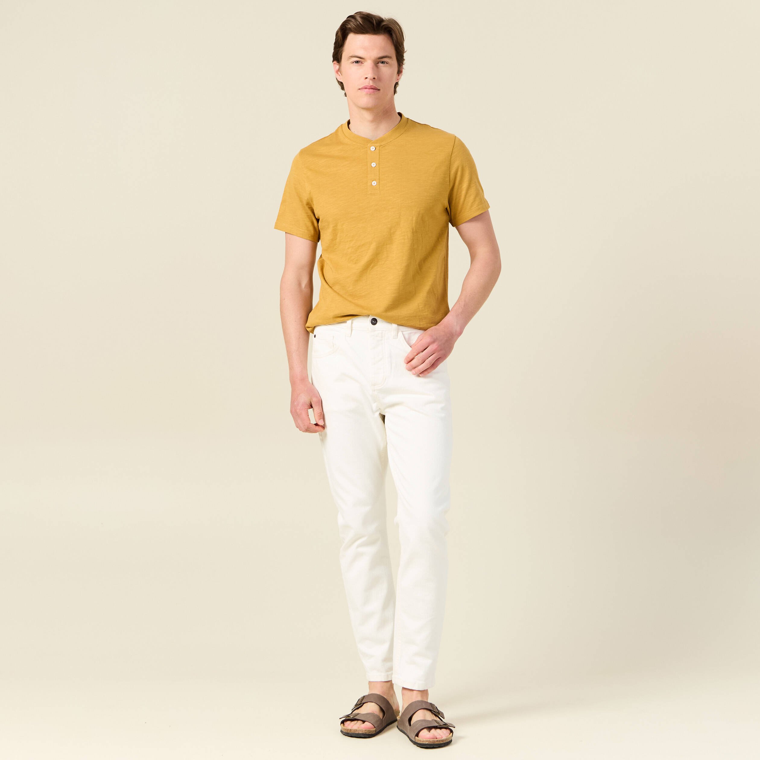 t shirt eco responsable jaune moutarde homme T-shirt éco-responsable jaune moutarde homme