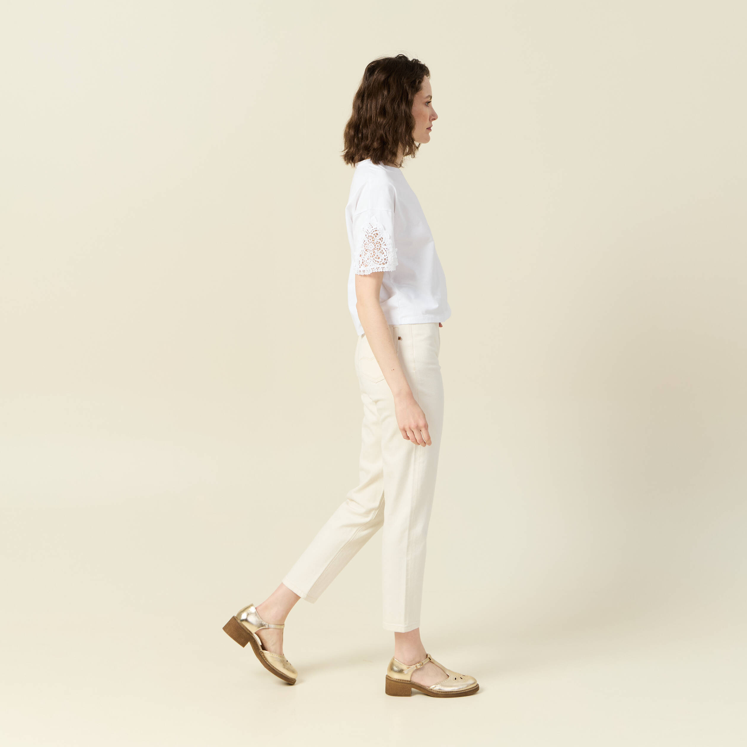 t shirt manches courtes blanc femme T-shirt manches courtes blanc femme