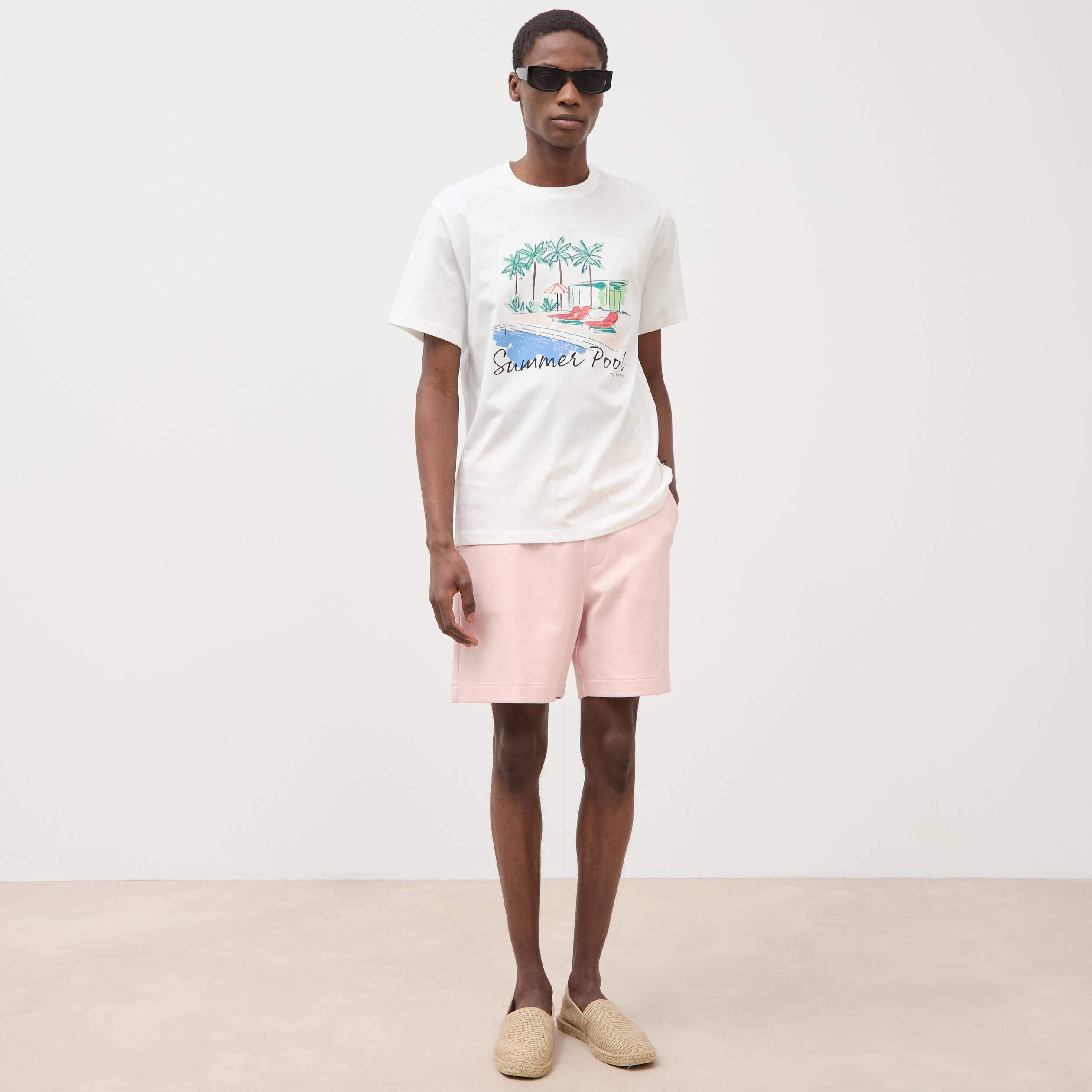 T-shirt en coton ecru homme