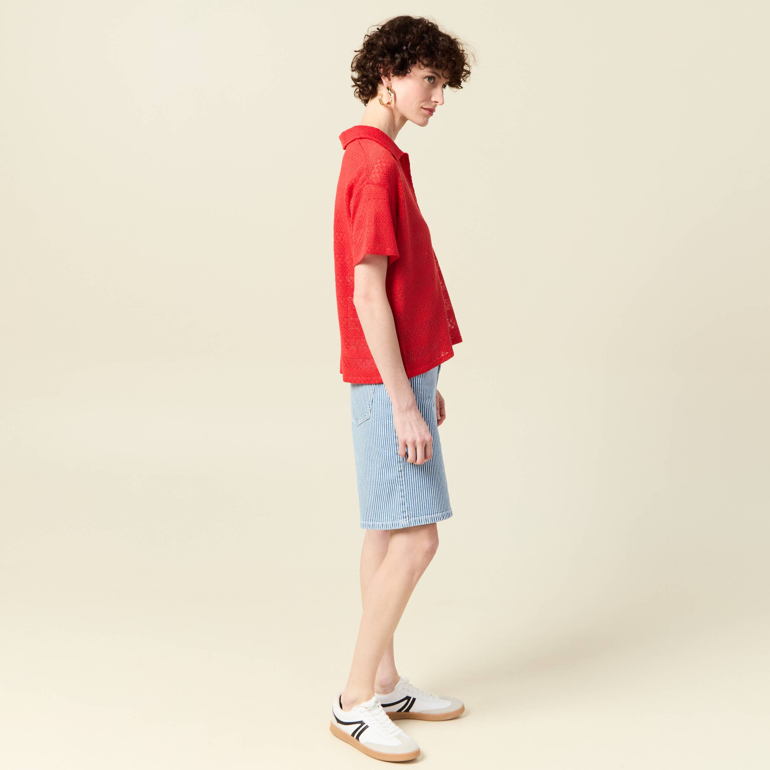 t shirt manches courtes rouge femme T-shirt manches courtes rouge femme