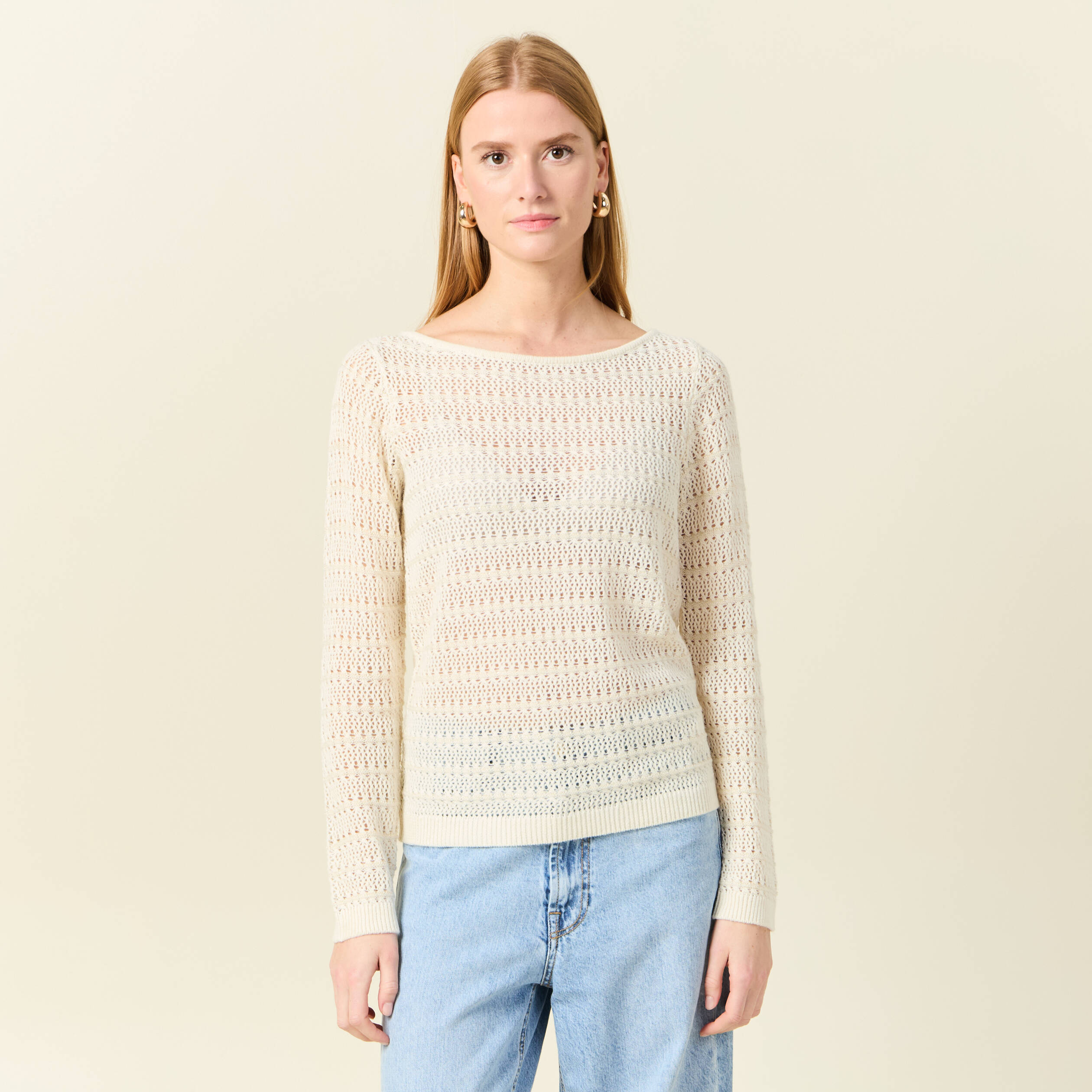 gilet manches longues creme femme Gilet manches longues creme femme