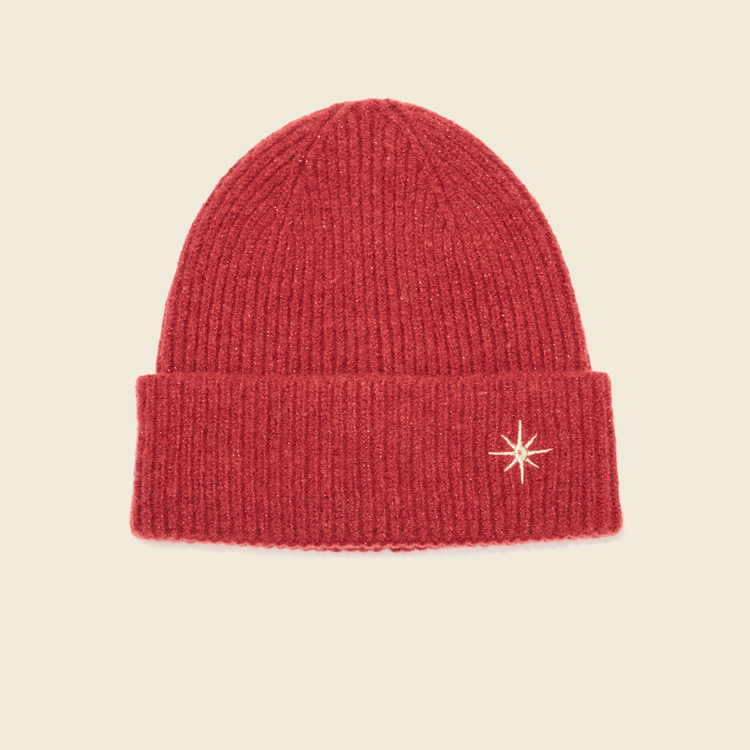 Bonnet tricot&eacute; orange fonc&eacute; femme