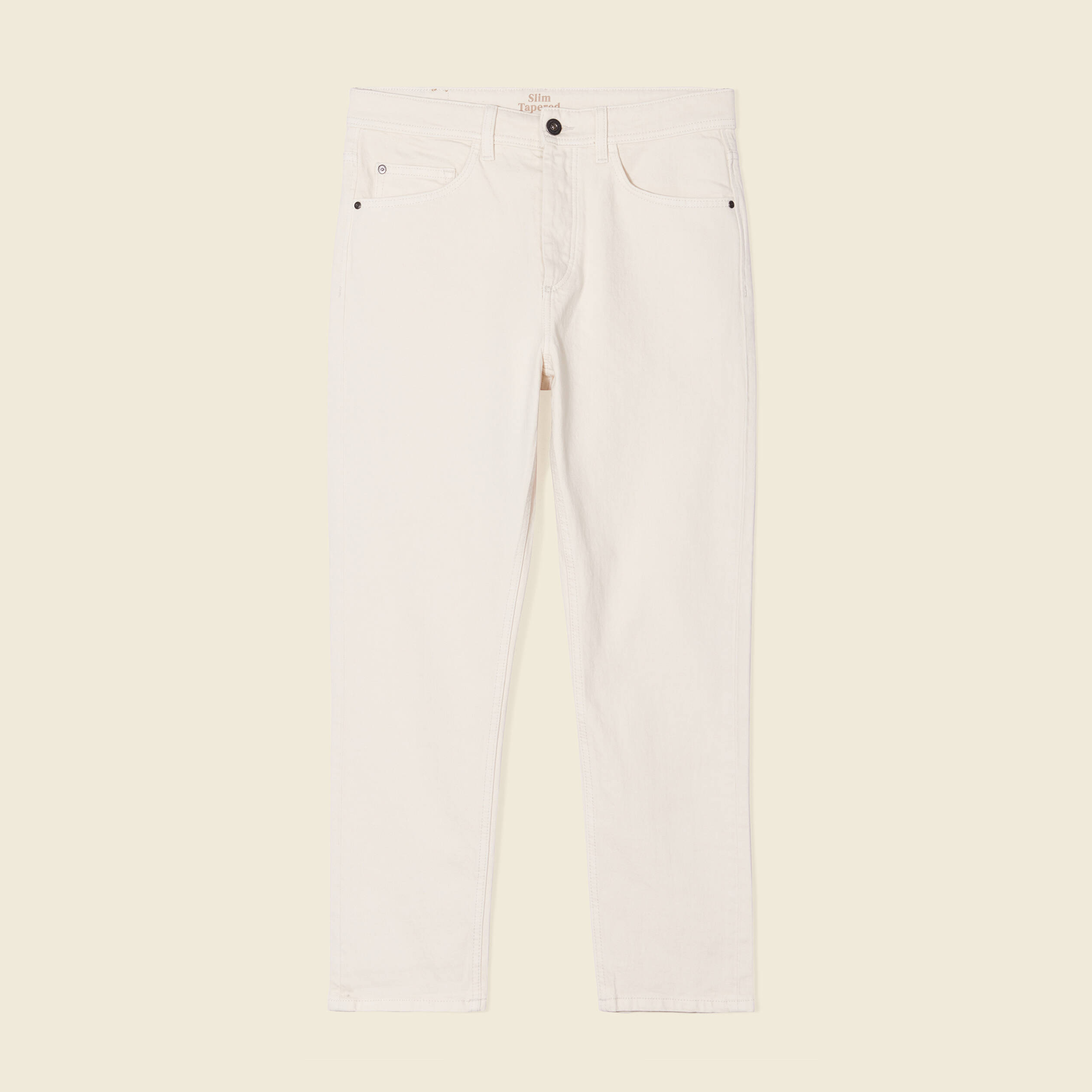 jeans slim 5 poches denim blanc homme Jeans slim 5 poches denim blanc homme