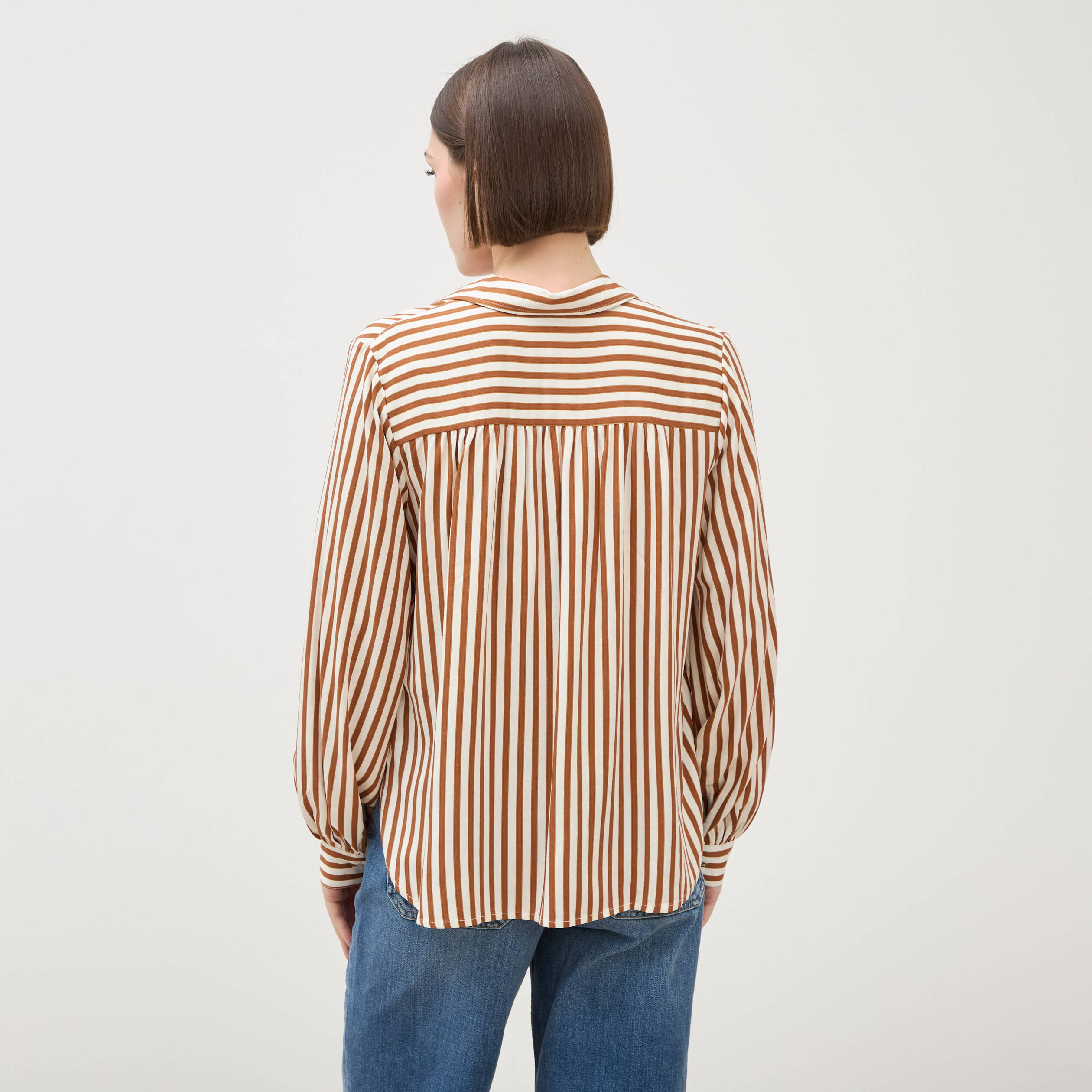 Blouse manches longues marron femme
