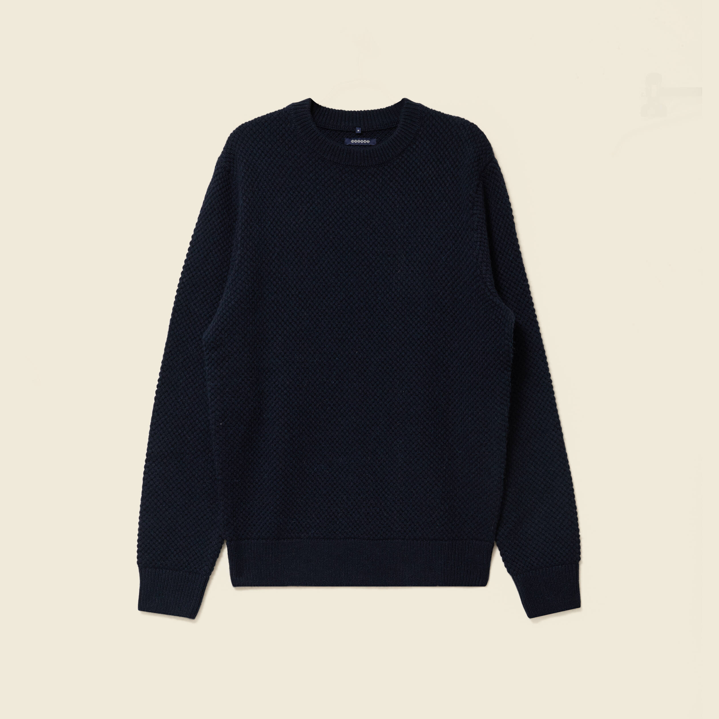 Pull col rond bleu marine homme