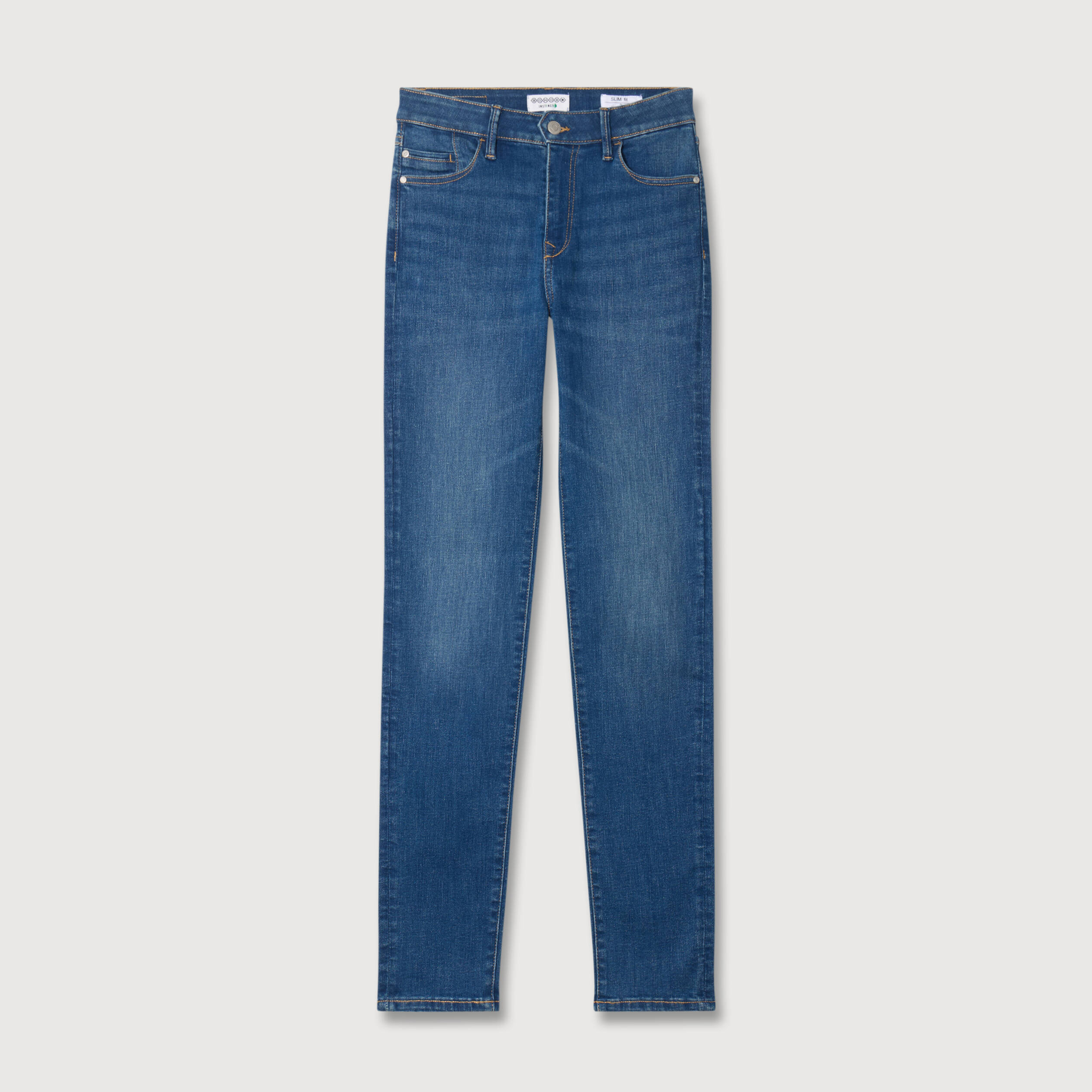 Jeans slim taille haute denim stone femme