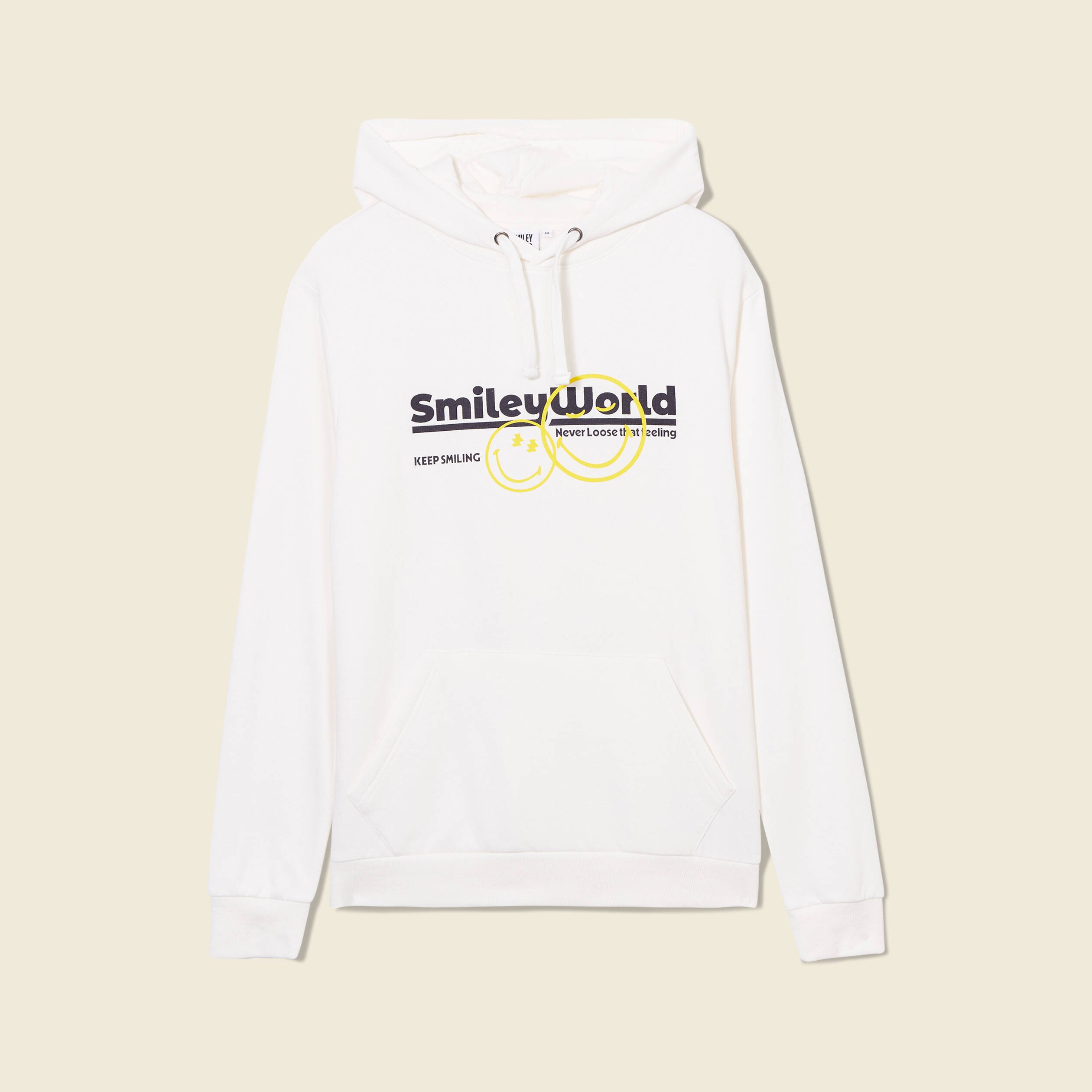 sweat a capuche smileyworld ecru homme Sweat à capuche SmileyWorld ecru homme