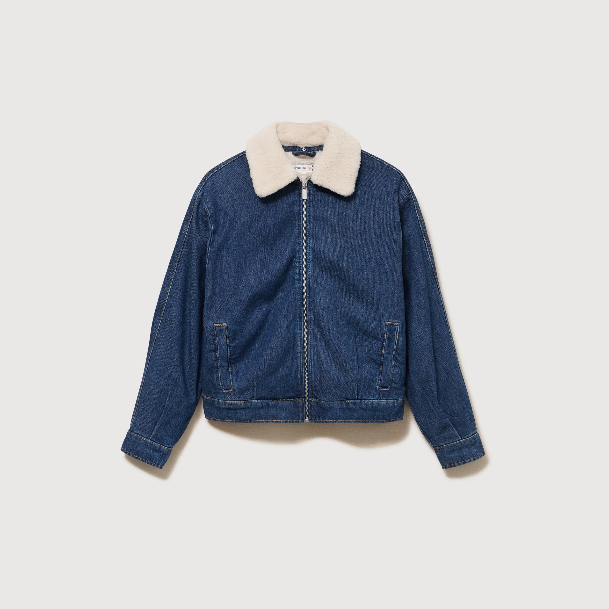 Blouson oversize en jeans doubl&eacute; denim stone femme