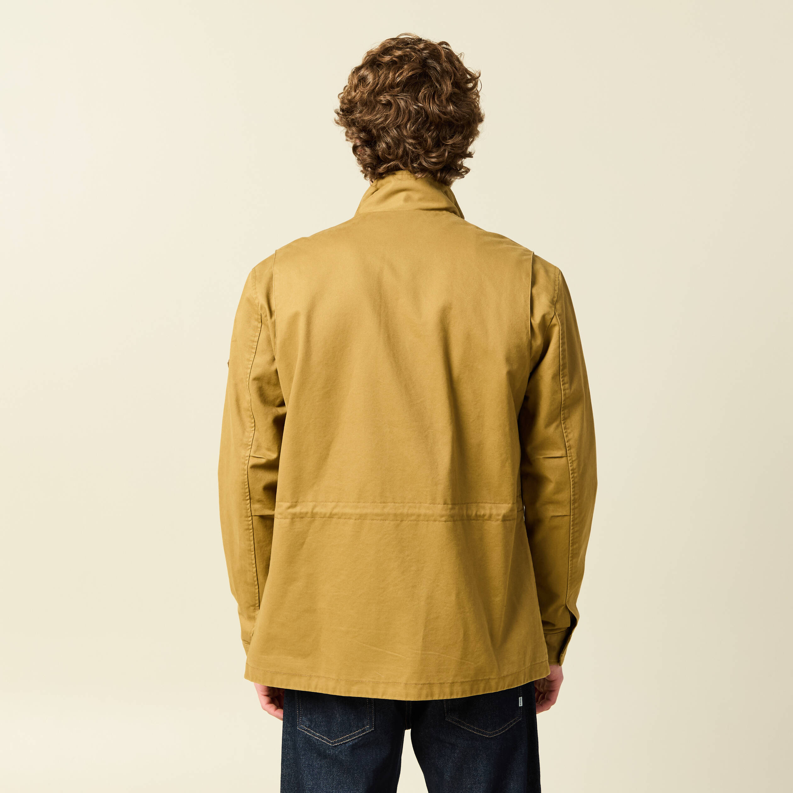 Saharienne col montant manches longues camel homme