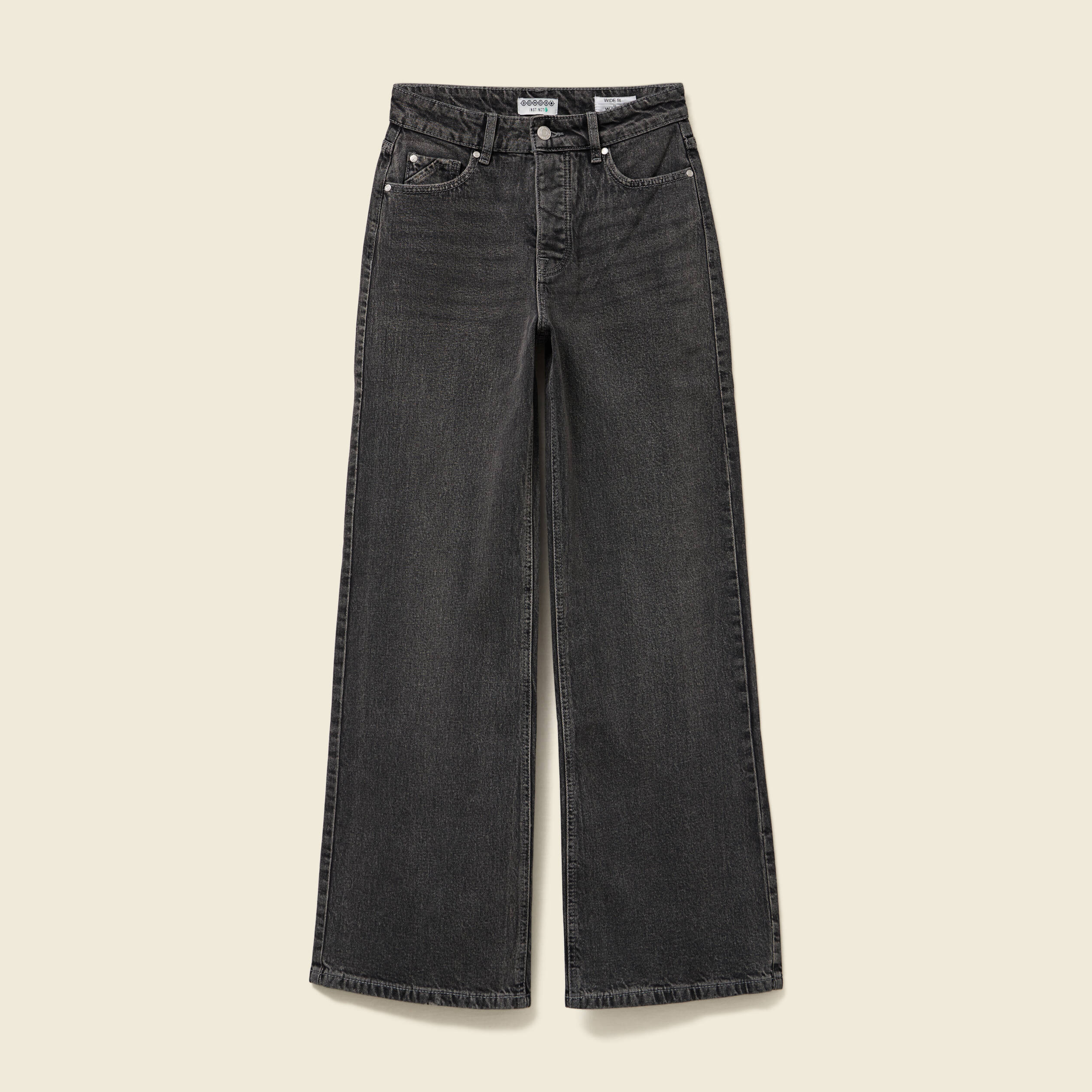 jeans large taille haute denim snow gris femme Jeans large taille haute denim snow gris femme