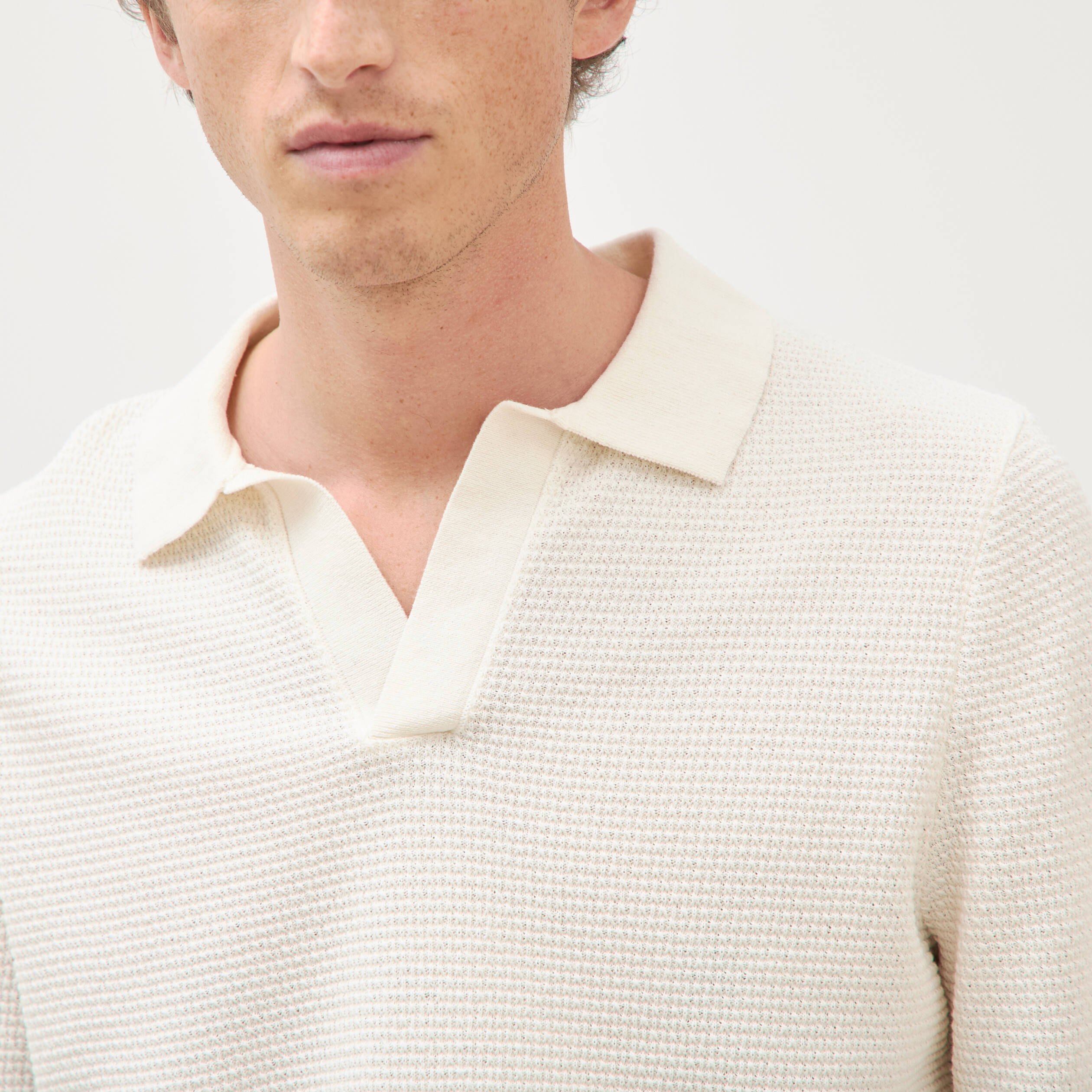 Pull manches longues ecru homme