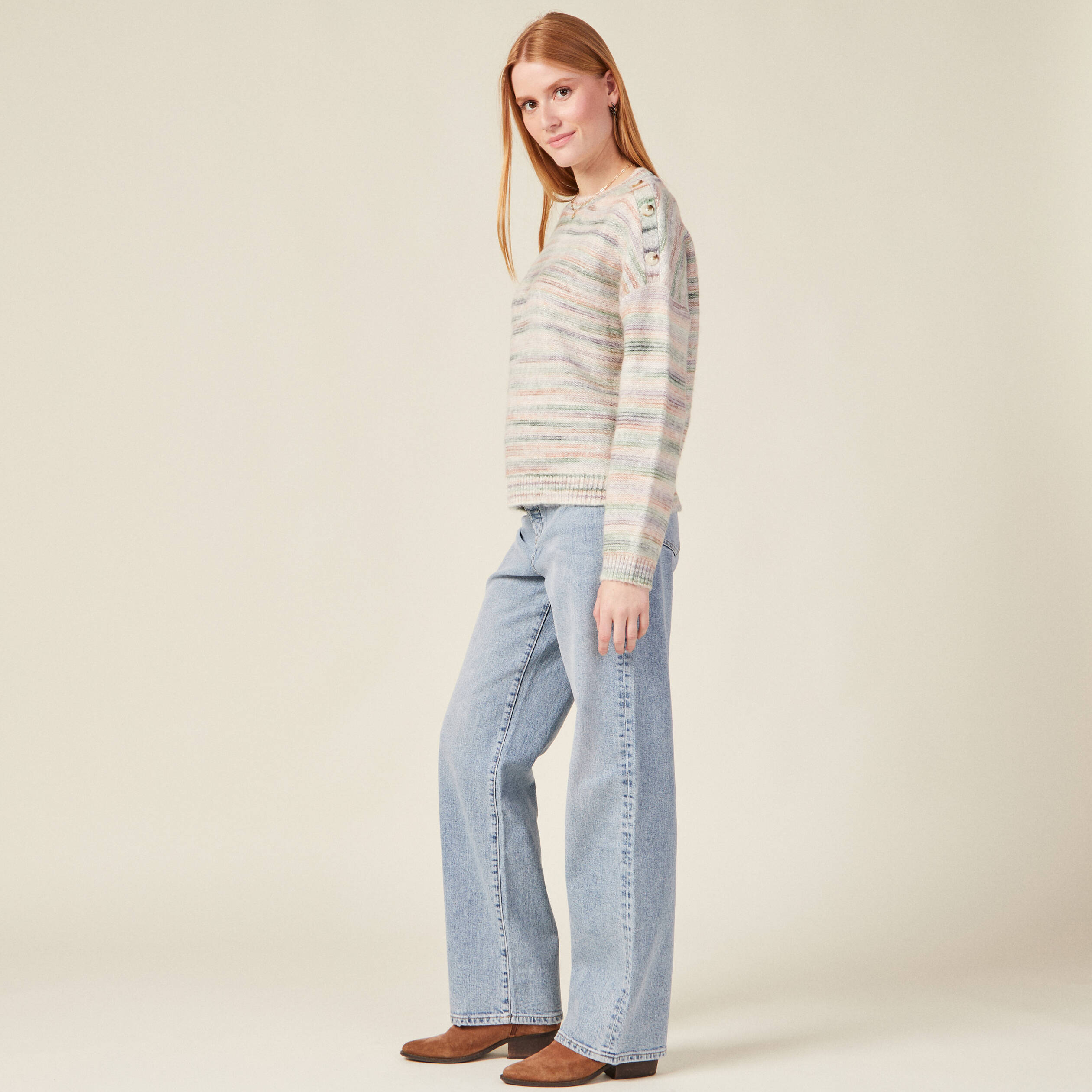 Pull éco-responsable vert foncé femme