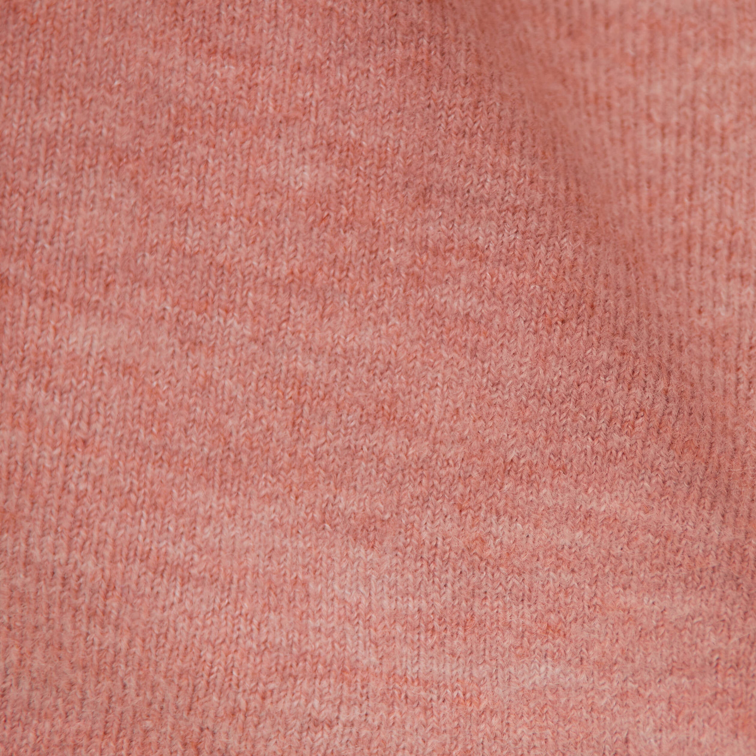 Pull manches longues col en V rose clair femme