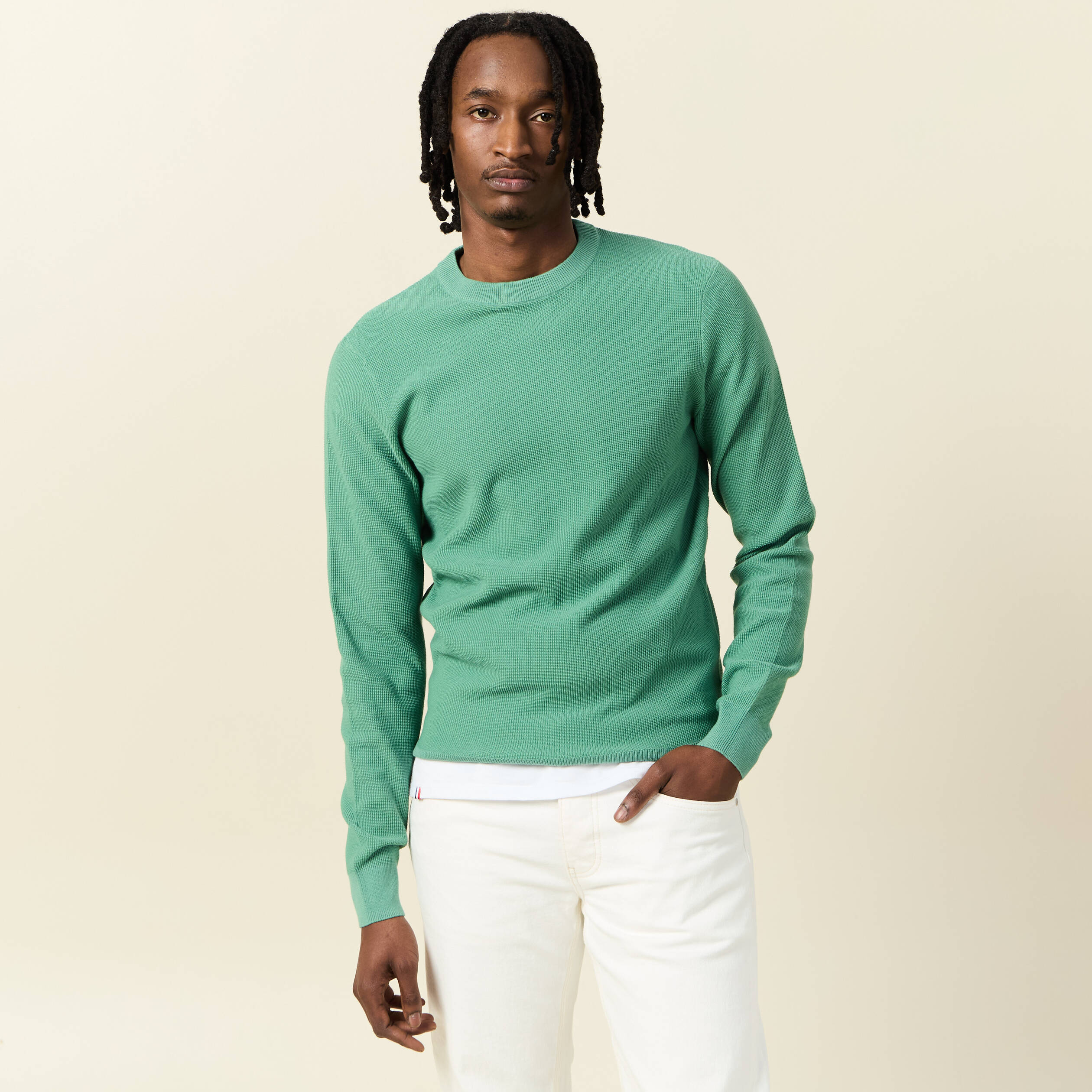 pull eco responsable vert homme Pull éco-responsable vert homme