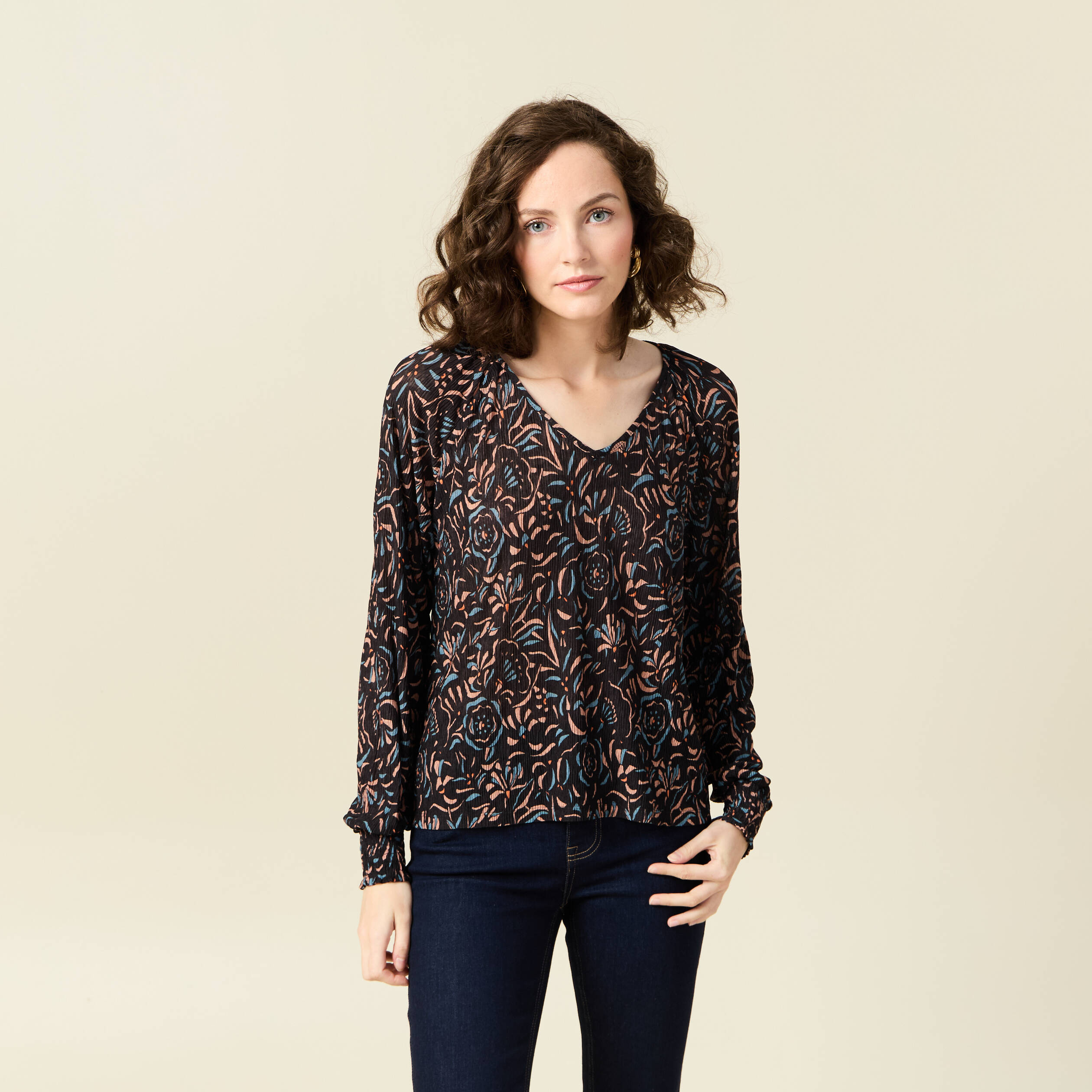t shirt manches longues noir femme T-shirt manches longues noir femme