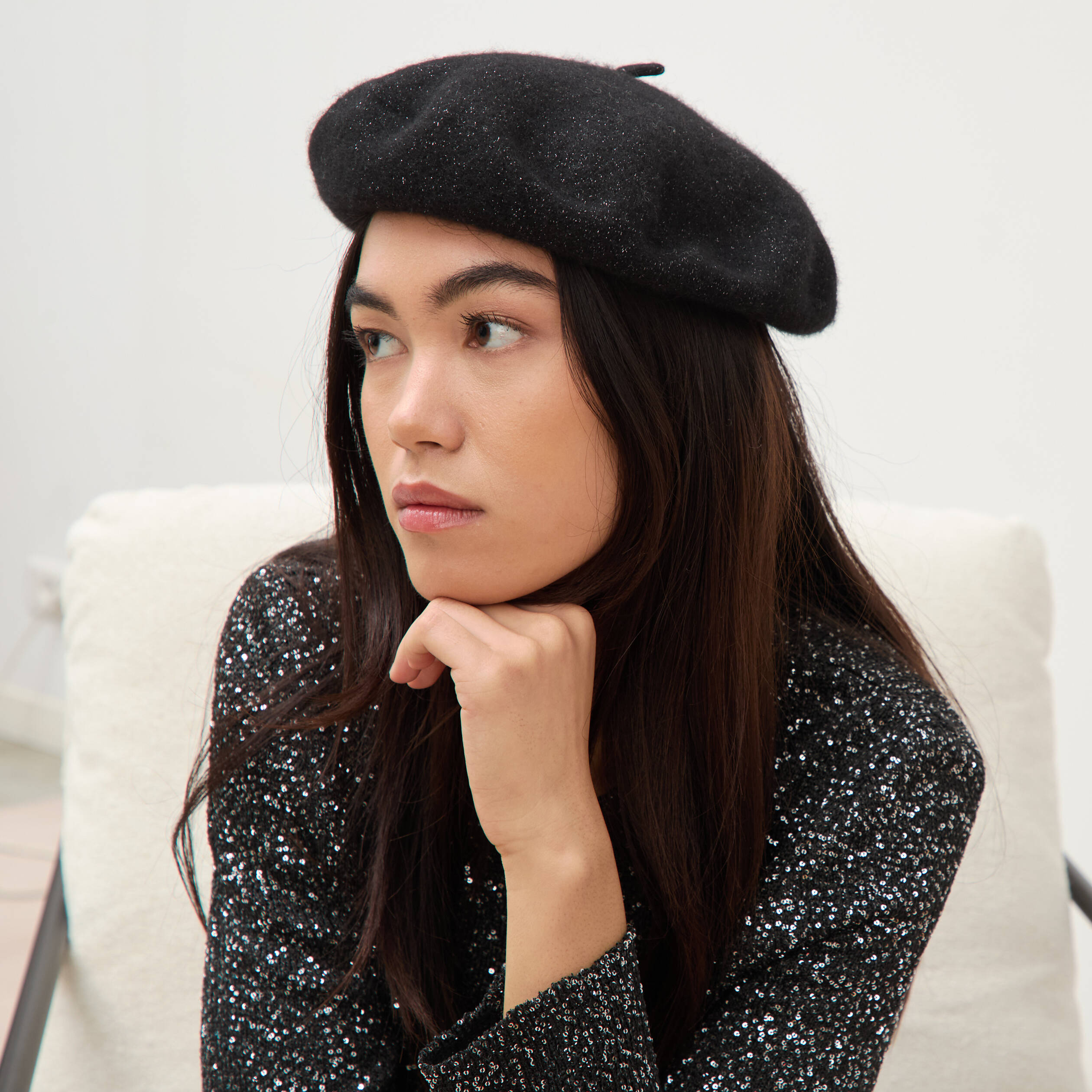 B&eacute;ret noir femme