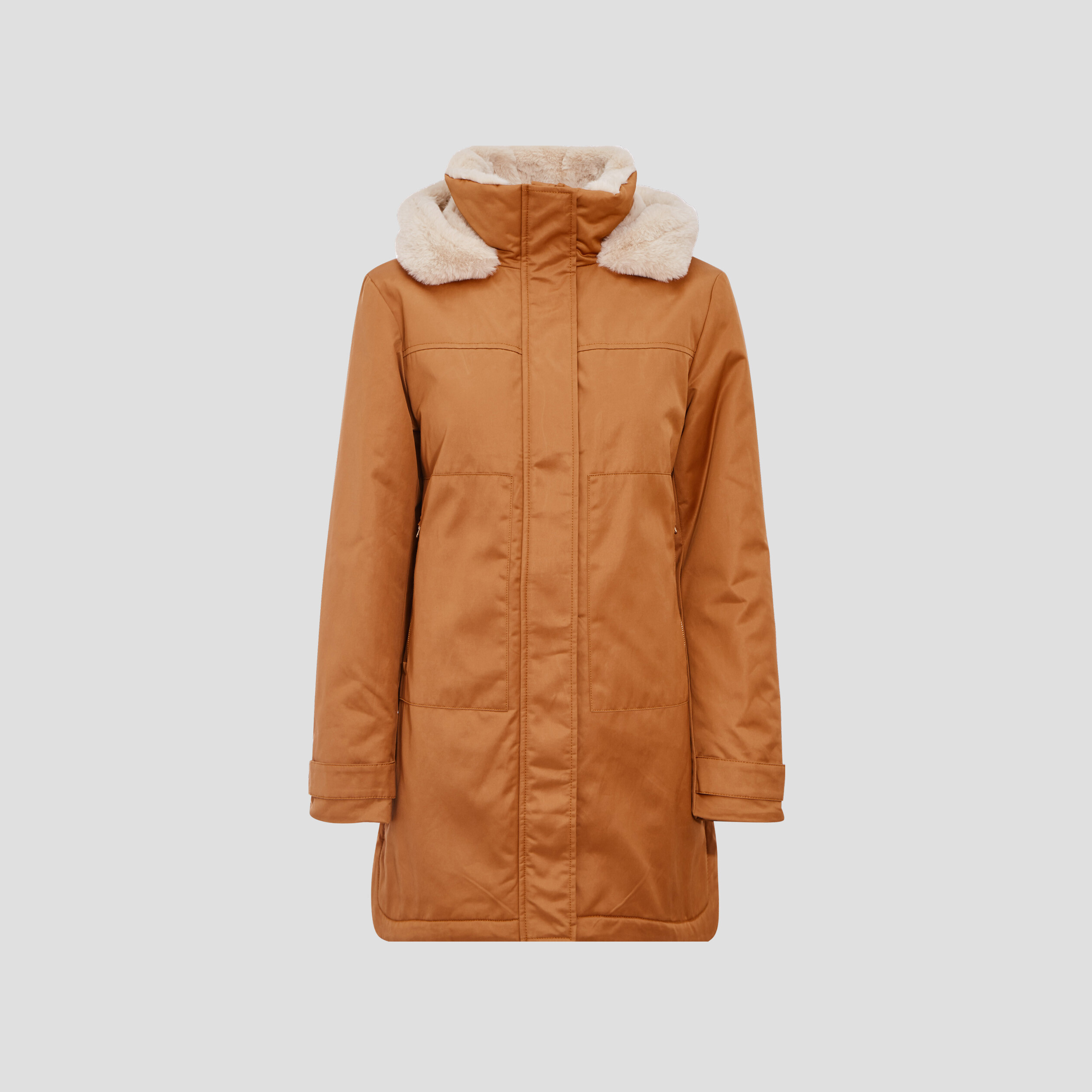 Parka marron femme deals pas cher