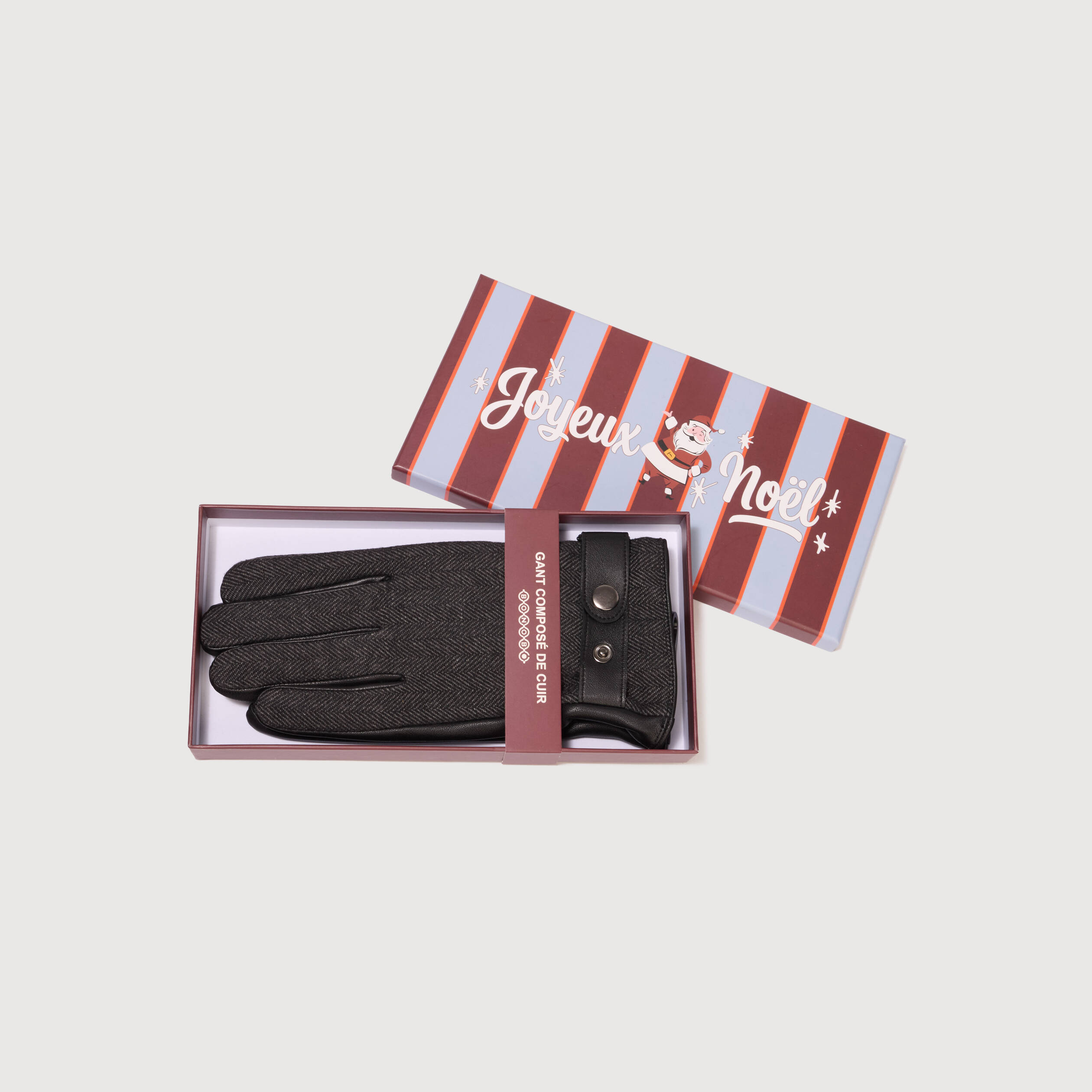 Gants en cuir noir homme