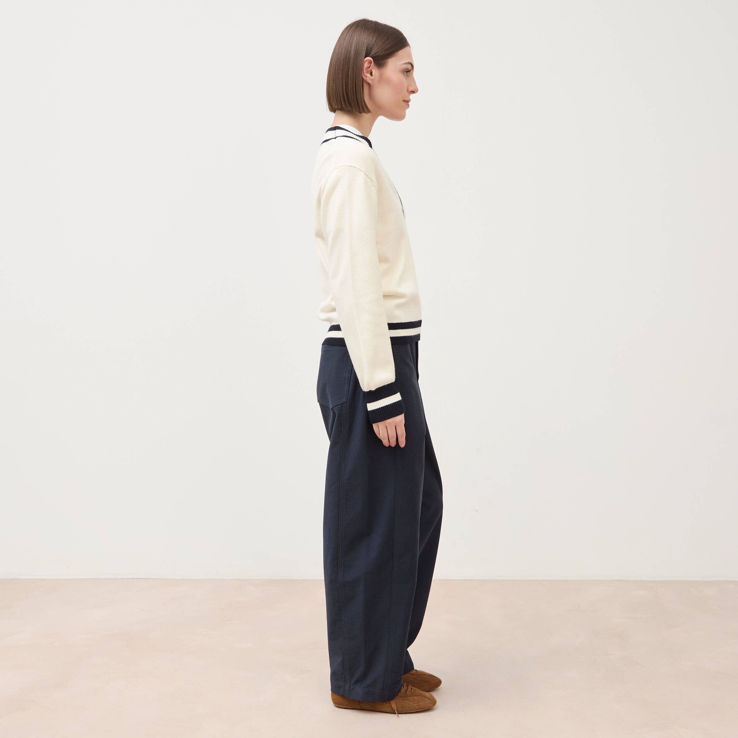 Pull manches longues ecru femme