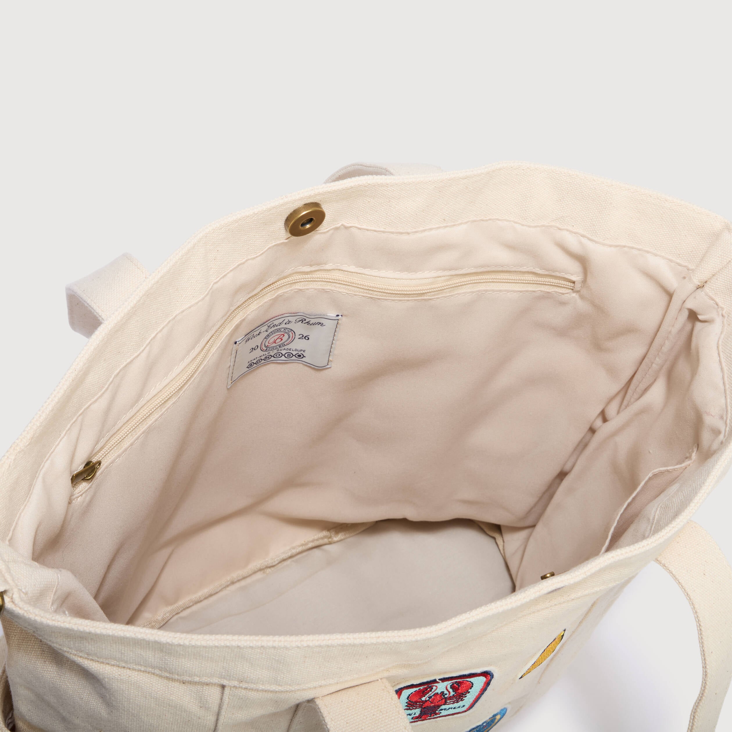 Sac bandouli&egrave;re en coton doubl&eacute; multicolore femme