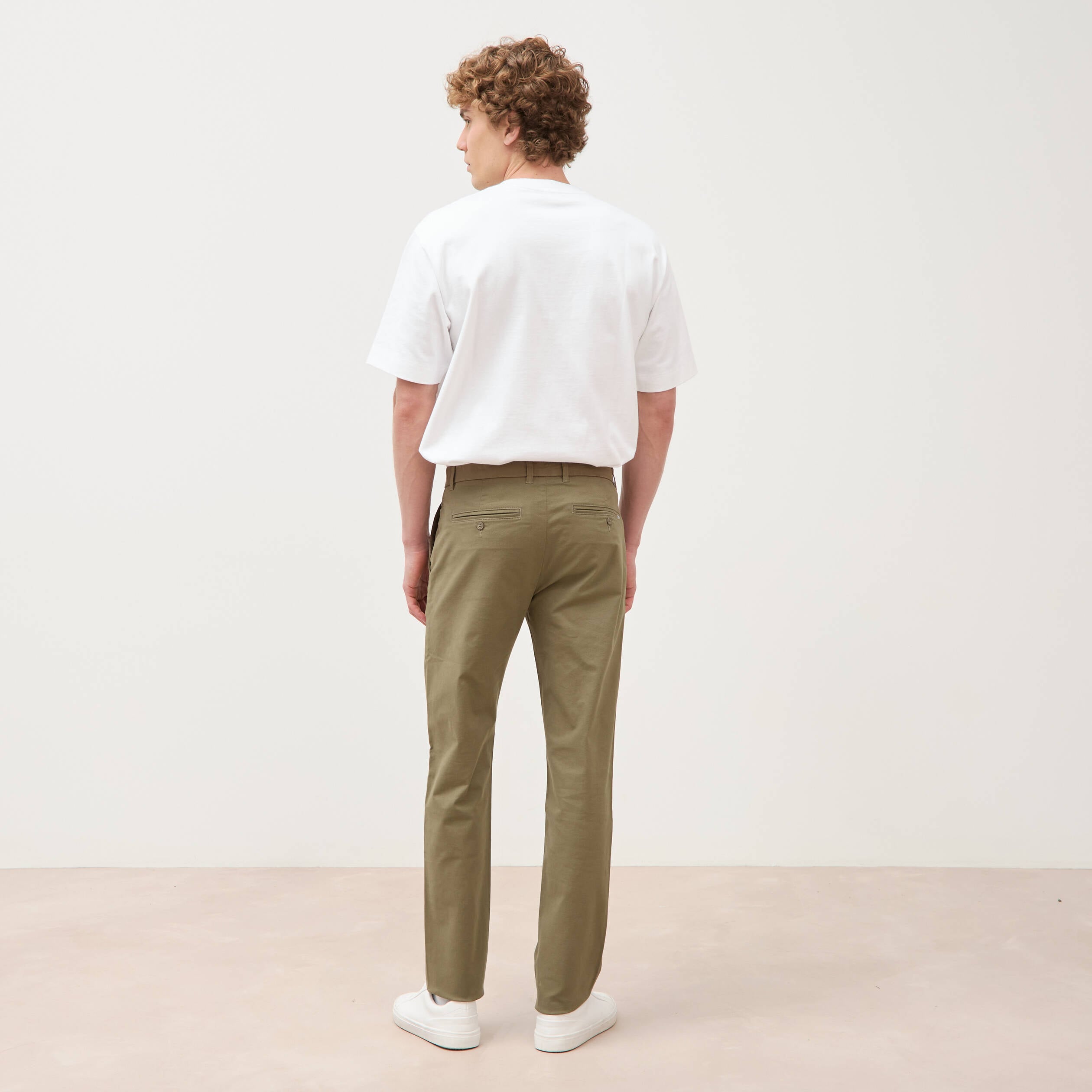 Pantalon chino slim taupe homme