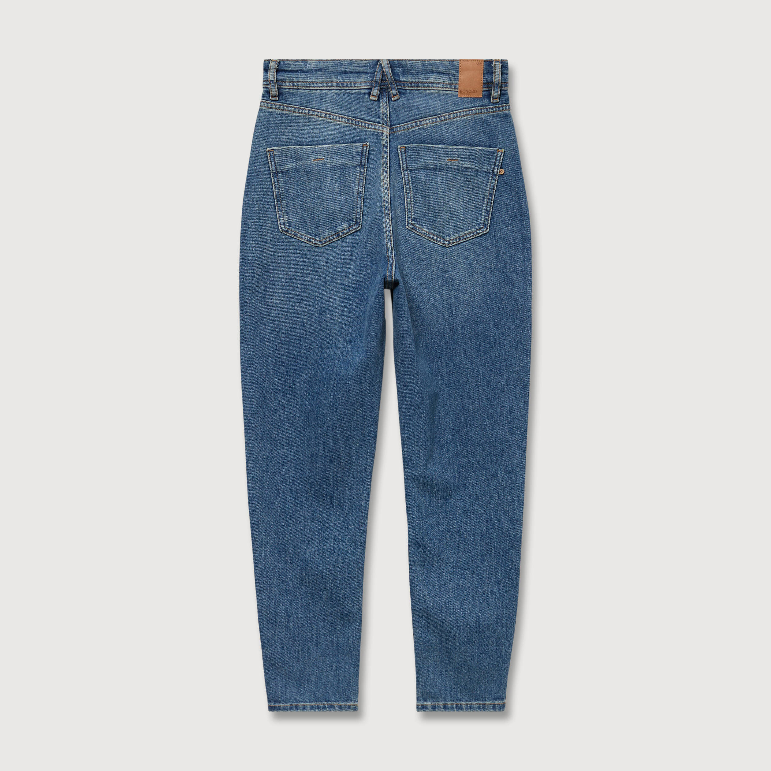 Jeans mom cropped taille haute denim dirty femme