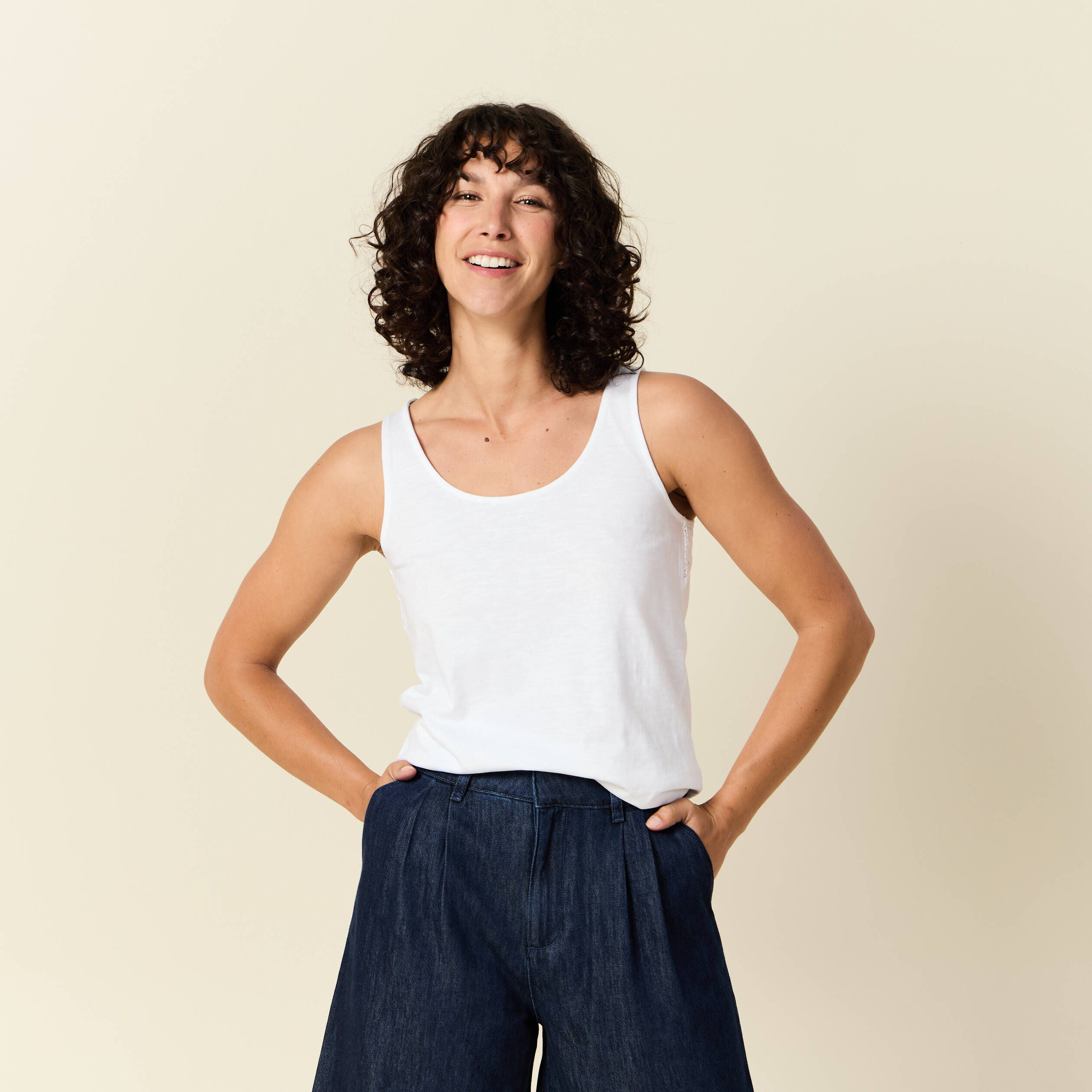 debardeur sans manches ecru femme Débardeur sans manches ecru femme